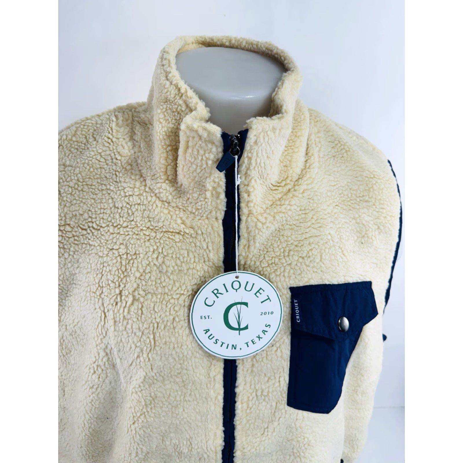 Vintage CRIQUET Austin - NEW w TAG - Fleece High Pile SHERPA Mens XXL Full Zip Vest Shirt Size US XXL / EU 58 / 5 - 2 Thumbnail