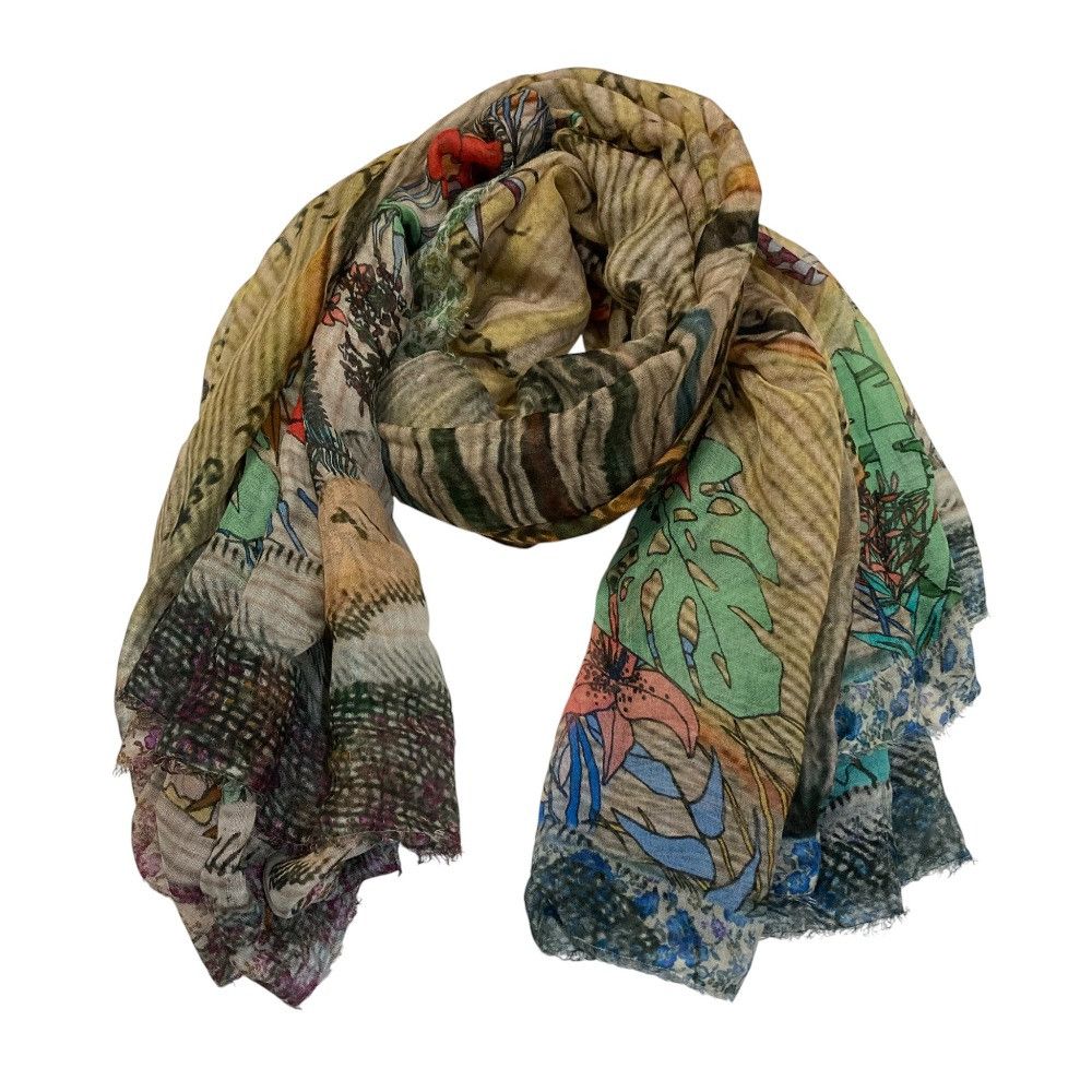 Other Faliero Sarti Compass Print Silk Blend Large Scarf Textile Scarf DUTY FREE for USA