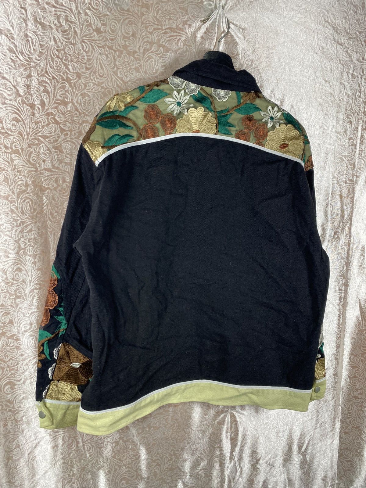 Japanese Brand Vintage Style Floral Patchwork Cropped Jacket Black Cotton Size US M / EU 48-50 / 2 - 12 Thumbnail