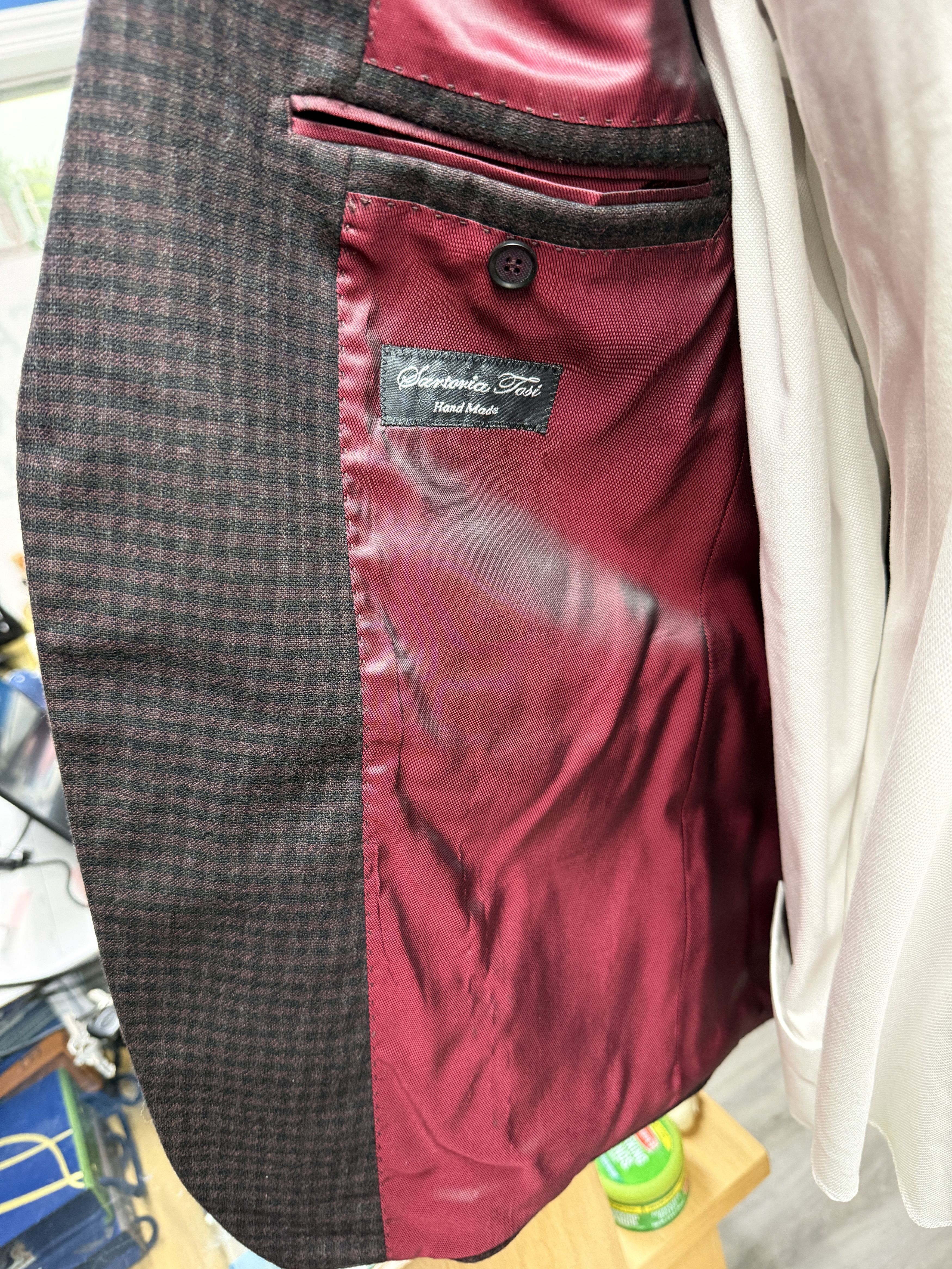 Designer × Other Sartoria Tosi 44R Maroon Plaid Sport Jacket Size 44R - 9 Thumbnail