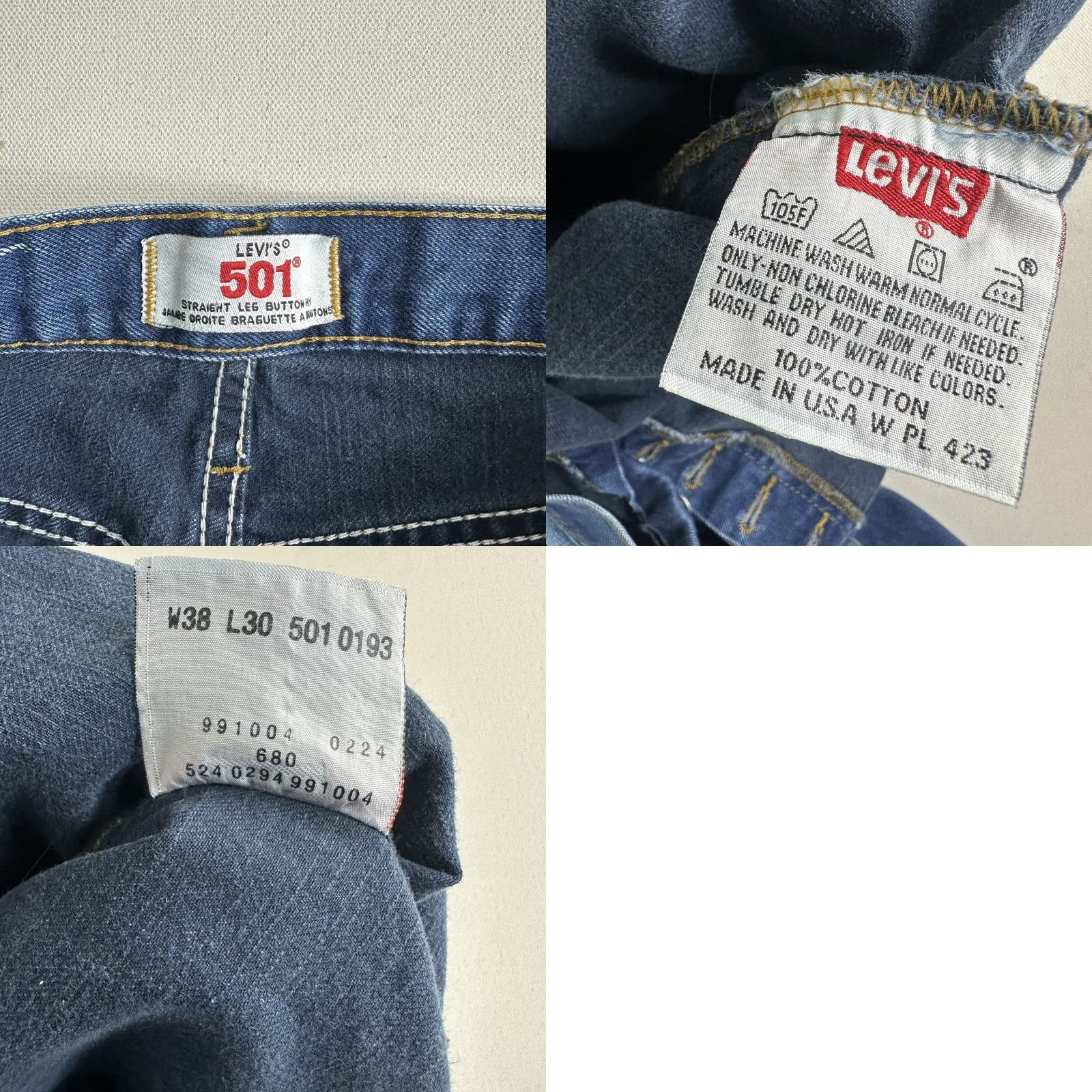Levi's VINTAGE Levi's 501xx Jeans Men 36x30 Blue Distressed Straight Leg Button Fly USA Made In USA Mens Straight Jeans Size US 36 / EU 52 - 9 Thumbnail