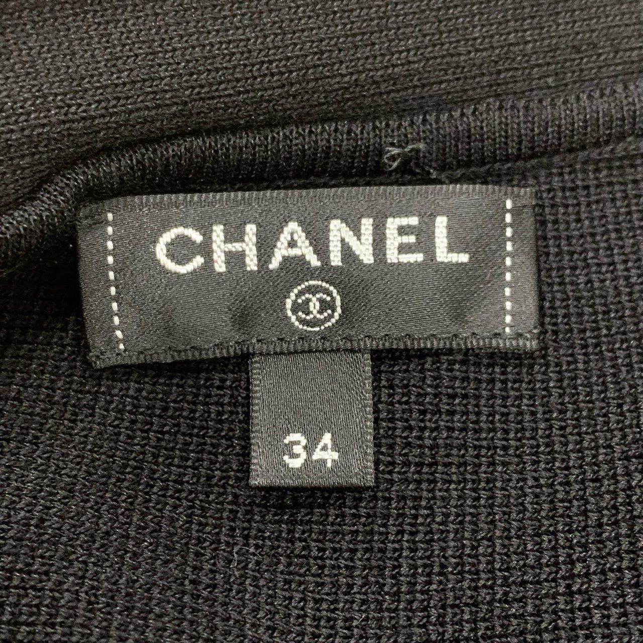 Chanel Chanel logo button pleated black wool bustier dress Size 25" / US 0 / IT 36 - 5 Thumbnail
