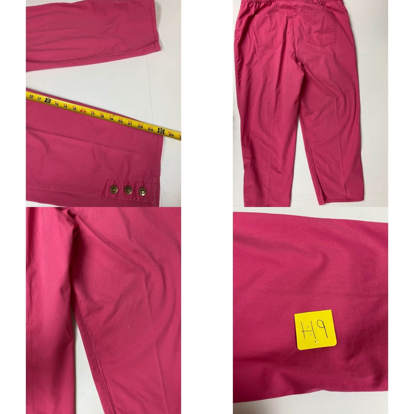 Vintage Ruby Rd Womens Pants 36x24 Pink Straight Chino Cotton Spandex Knit Casual Slimming Regular 24 Inseam Womens Pants Regular Rise Size 25" / US 0 / IT 36 - 8 Thumbnail