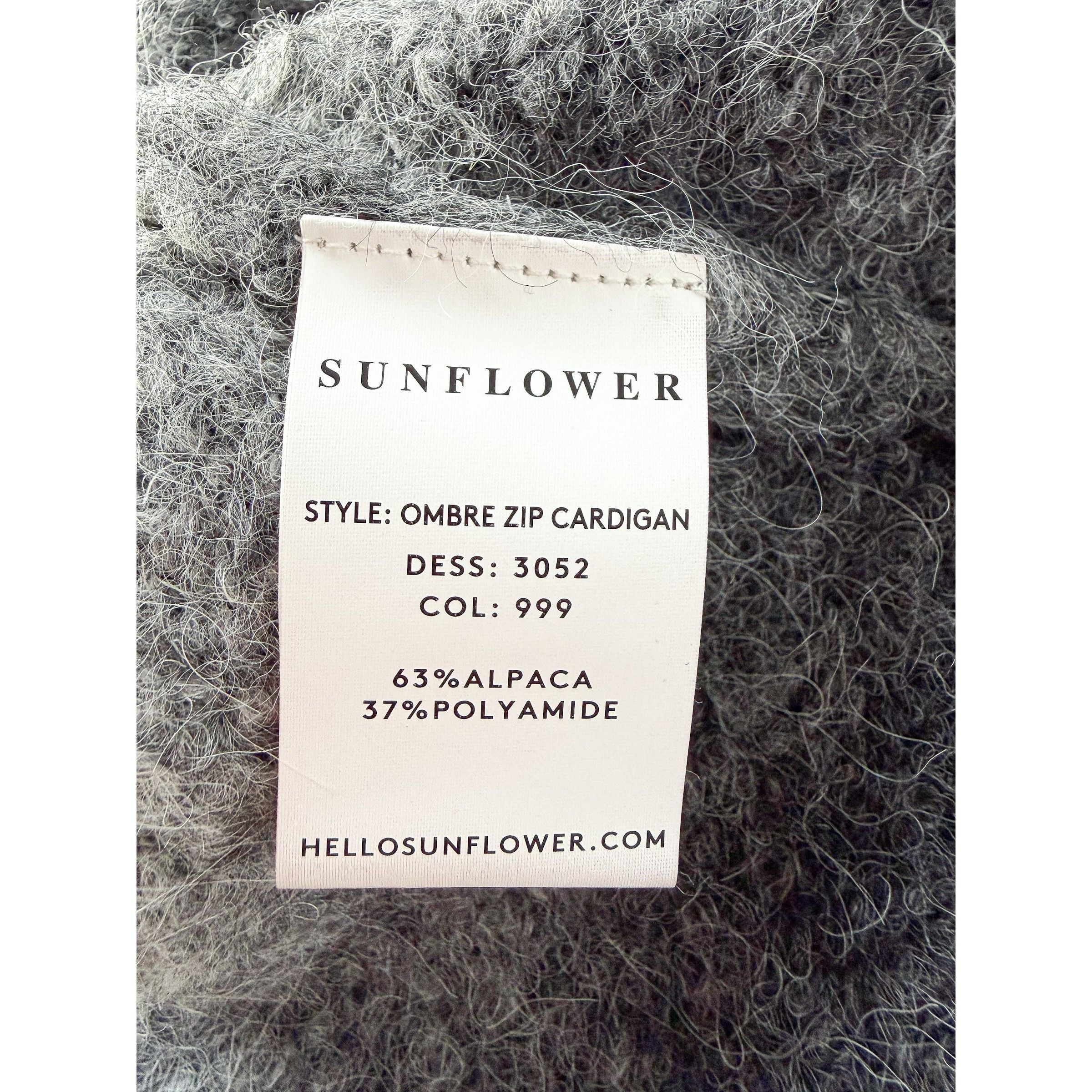 Sunflower Sunflower Black Ombre Brushed Alpaca Wool Knit Zip Cardigan Size US L / EU 52-54 / 3 - 8 Thumbnail