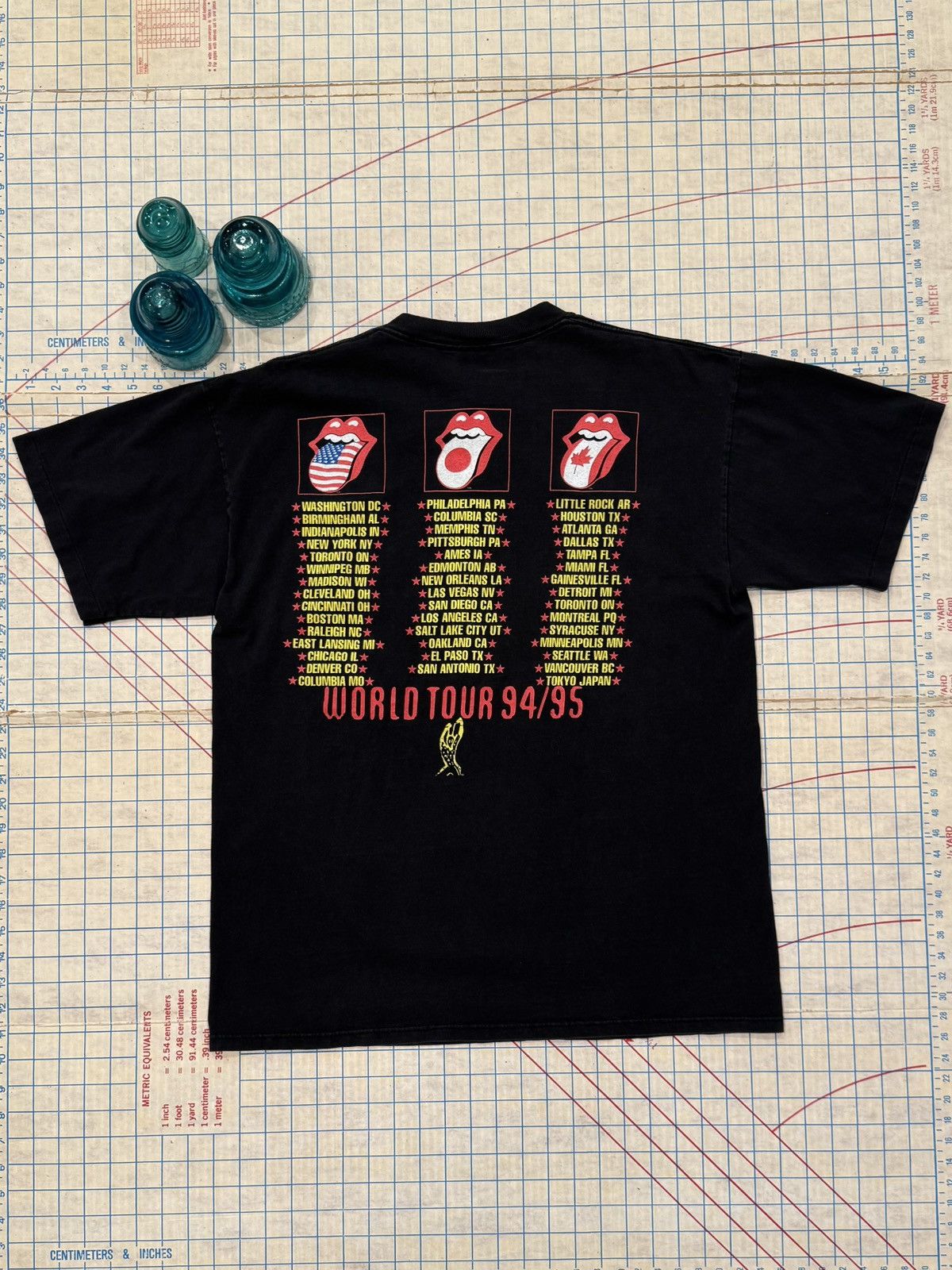 The Rolling Stones Vintage 94/95 The Rolling Stones World Tour Tee Brockum XL Size US XL / EU 56 / 4 - 7 Thumbnail