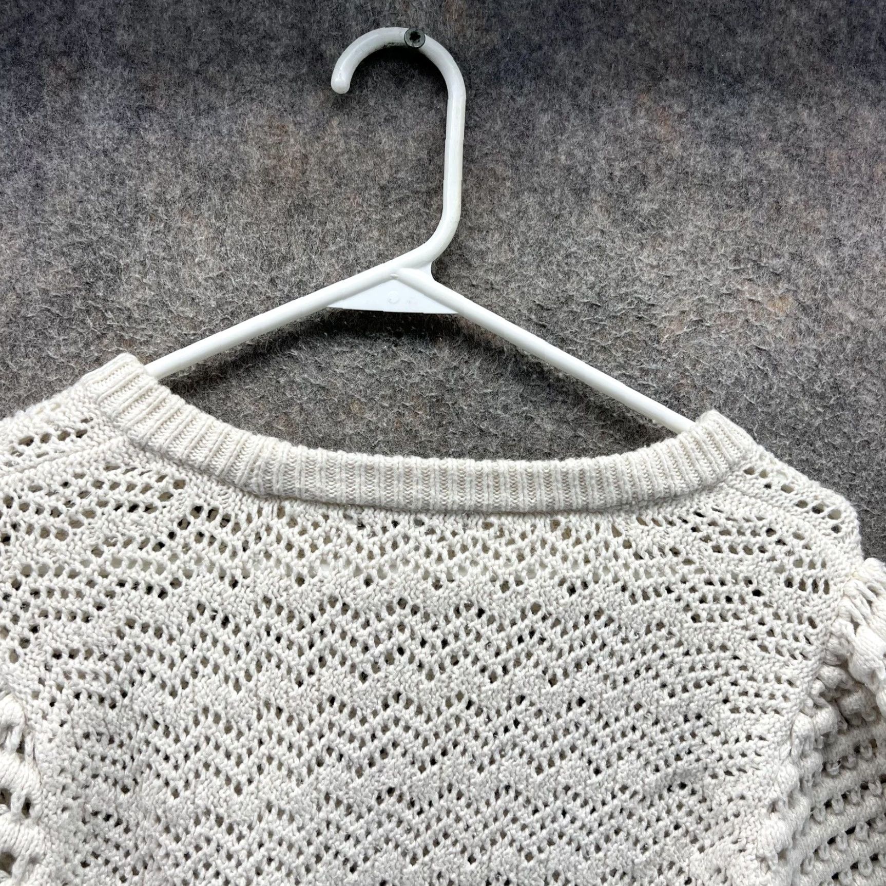 Madewell VINTAGE Madewell Sweater Womens XL White Pointelle Knit Short Sleeve Pullover Top Size XL / US 12-14 / IT 48-50 - 3 Thumbnail