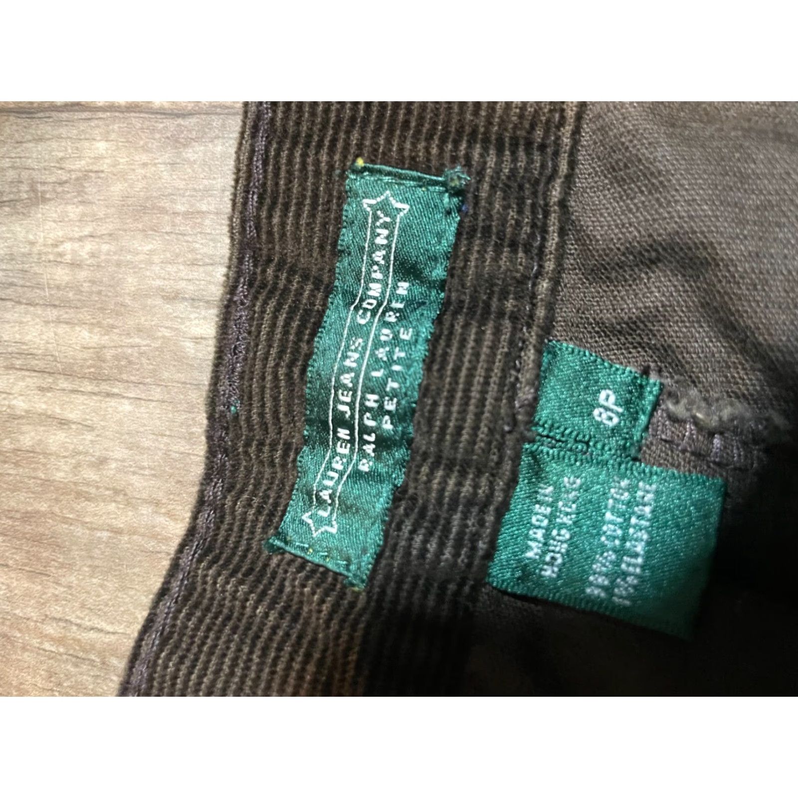 Ralph Lauren Ralph Lauren Jean Company Womens Size 8P Petite Brown Corduroy Pants Carpenter Straight 27 in Inseam Womens Size 30" / US 8 / IT 44 - 2 Thumbnail
