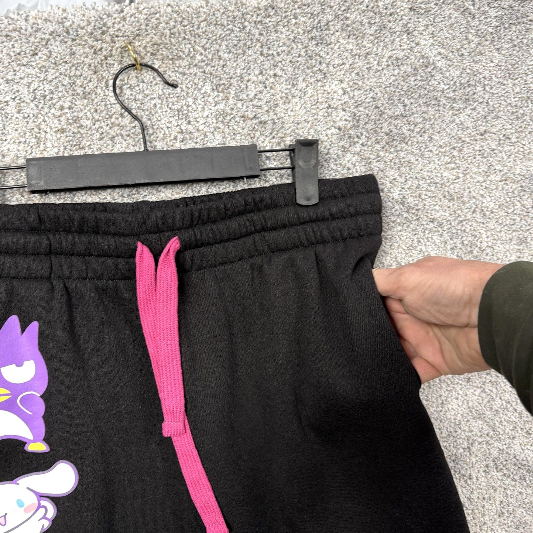 Vintage Sanrio Hello Kitty and Friends Jogger Pants Juniors L Black Kidcore Kawaii Pants Womens Size 36" / US 14 / IT 50 - 6 Thumbnail