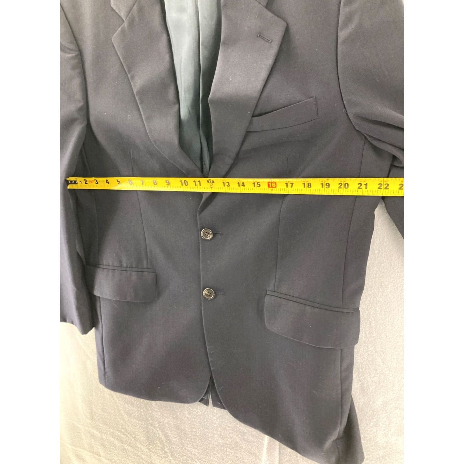 Ralph Lauren VINTAGE Ralph Lauren Blazer Mens 40R Wool Notch Lapel Two-Button Single-Breasted Blue Dress Sport Coat Size 40R - 2 Thumbnail