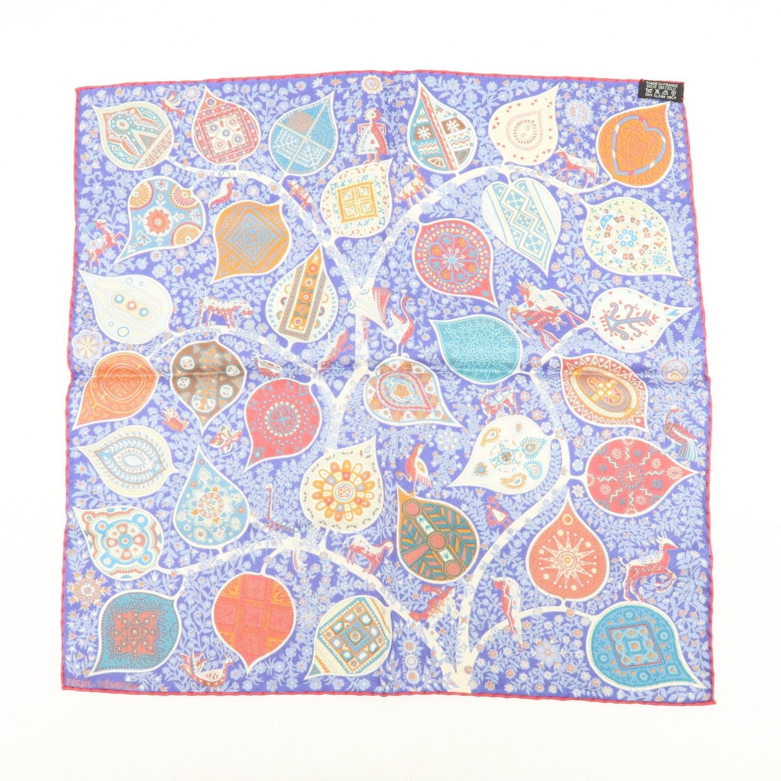 Hermes Hermes Carre 45 L'Arbre de Vie Silk Scarf Blue Size ONE SIZE - 2 Thumbnail