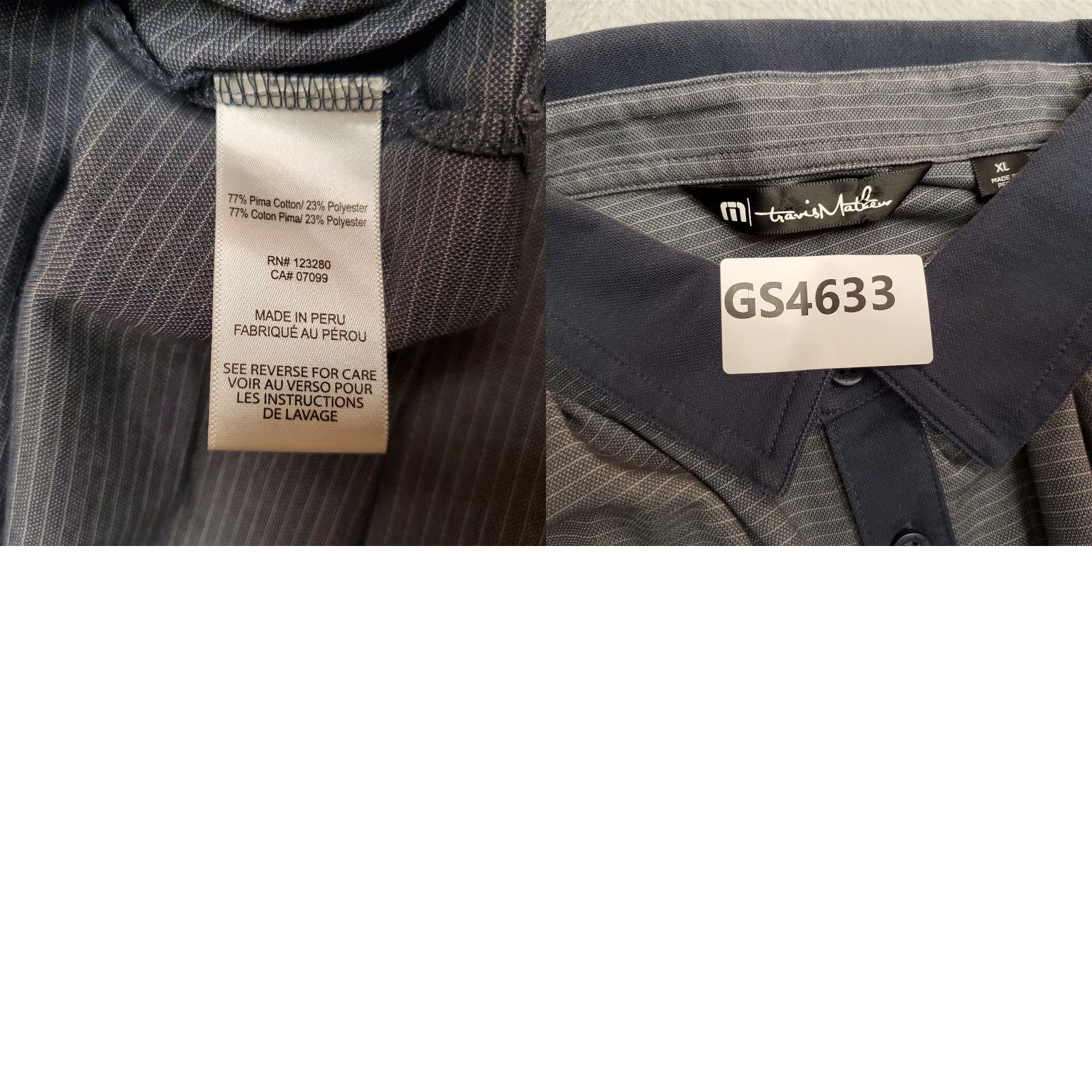 TravisMathew Travis Mathew Shirt Men Polo Gray Extra XL Short Sleeve Pima Cotton Blend Golf Embroidered Logo Casual Sport/Golf Shirt Mens Size US XL / EU 56 / 4 - 8 Thumbnail