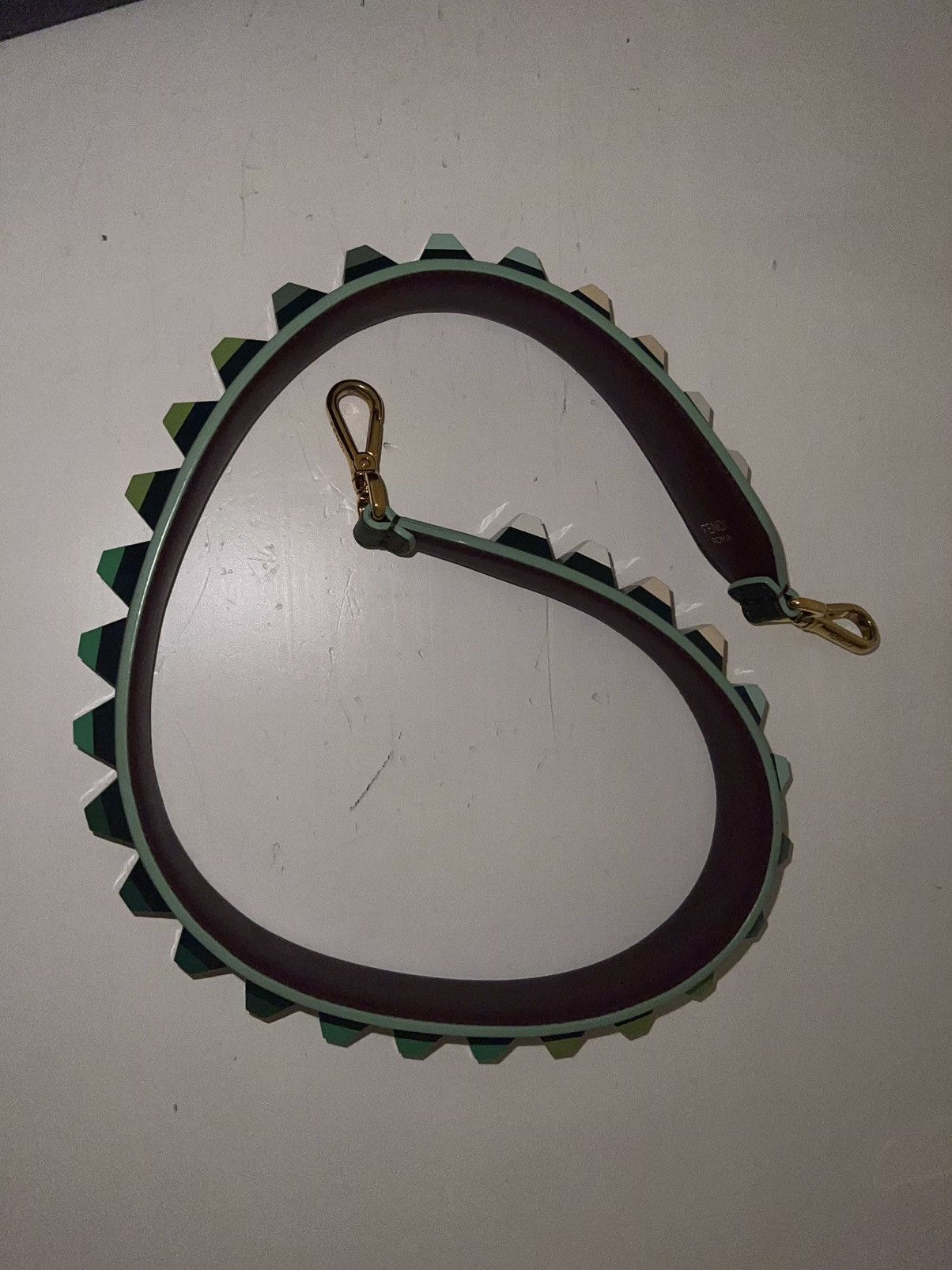 Fendi Fendi Multicolour Green Pyramid Studded Bag Strap Size ONE SIZE - 3 Thumbnail