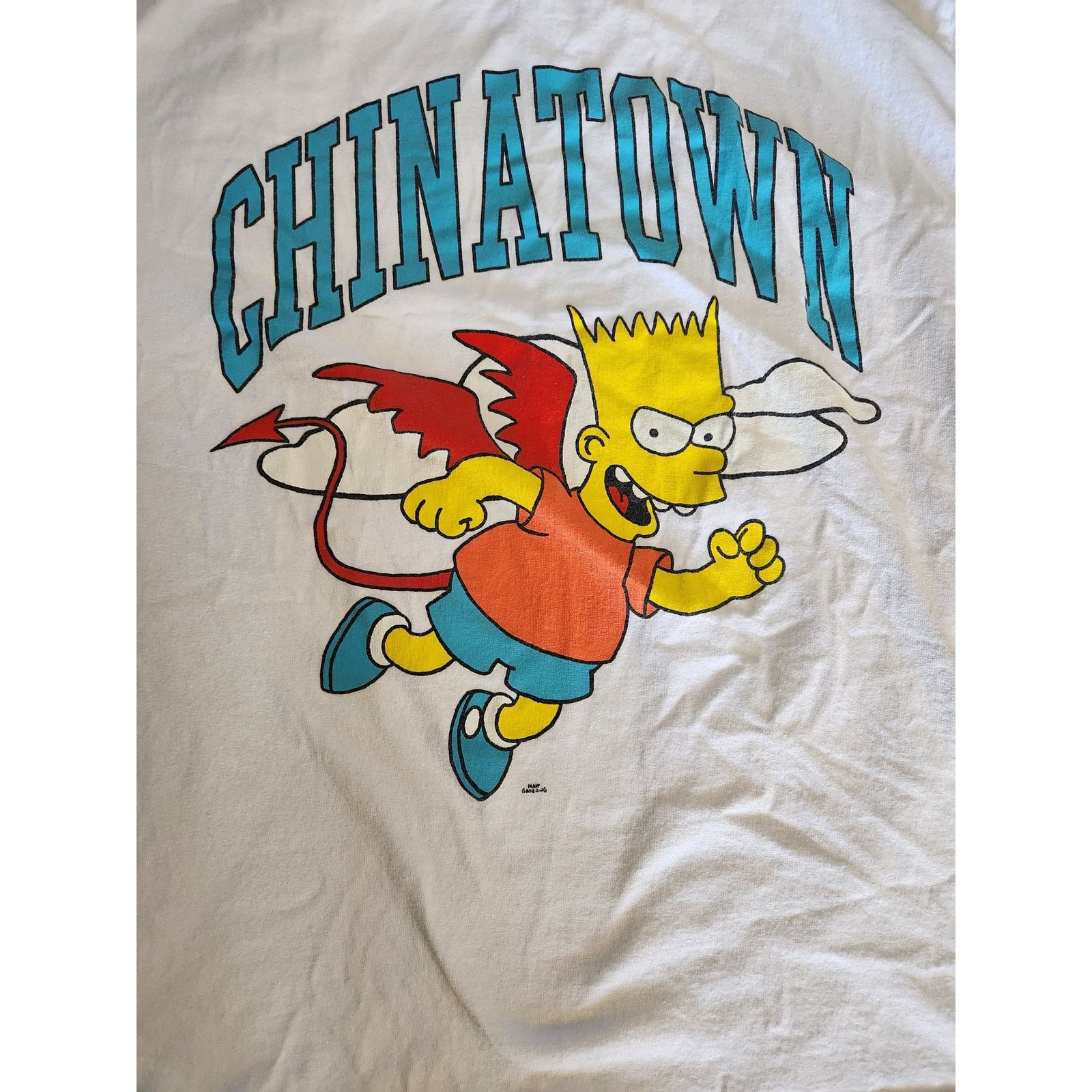 The Simpsons Vintage The Simpsons China Town White Tee Shirt Size US XL / EU 56 / 4 - 2 Thumbnail