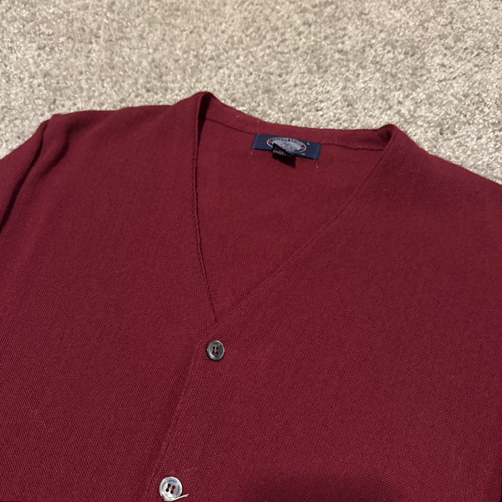 Vintage VINTAGE Knights Bridge Cardigan Men Large Red 1970s 100% Dupont Orlon Knit Sweater Size US L / EU 52-54 / 3 - 3 Thumbnail