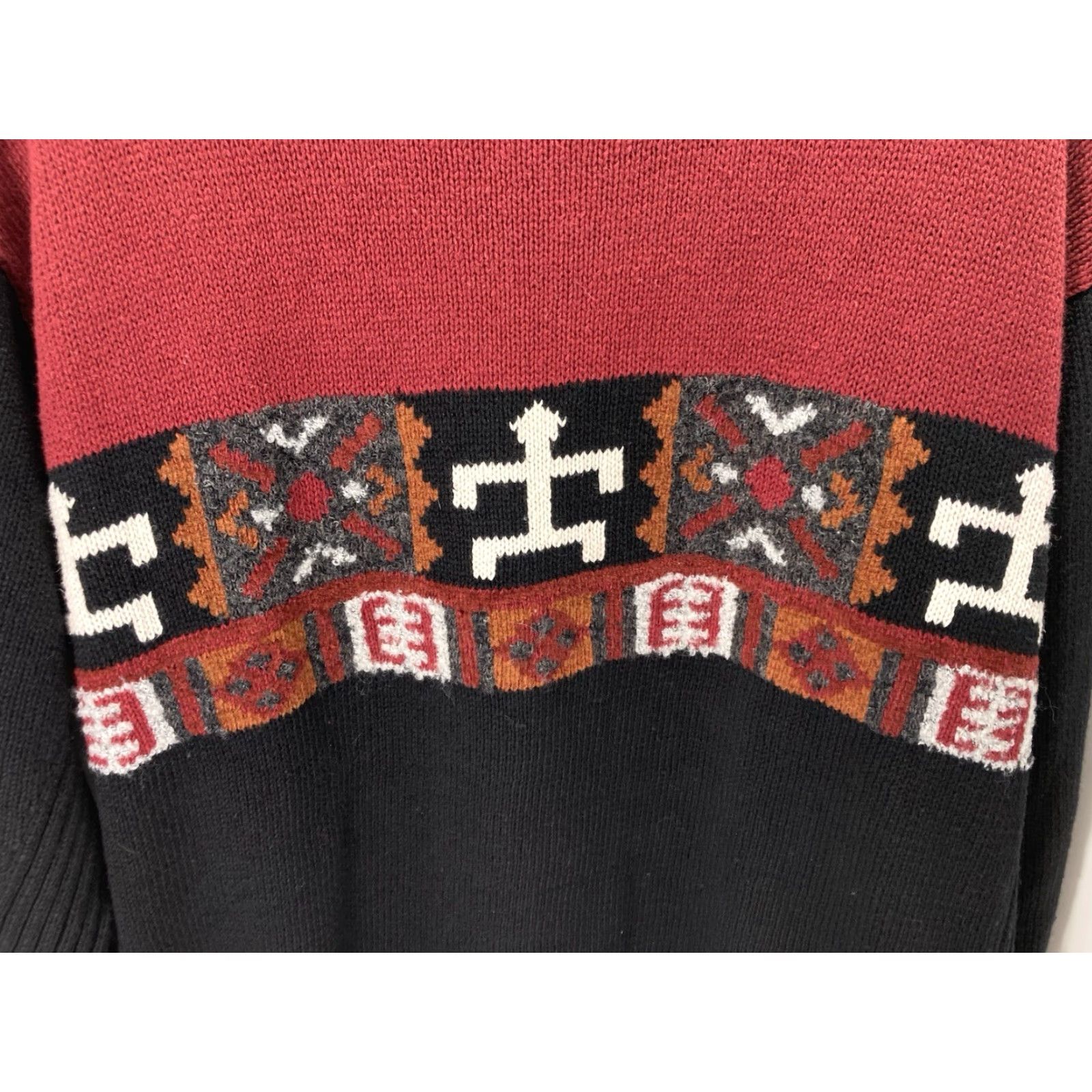 Vintage VINTAGE Aztec Tribal Sweater Men L Black Long Sleeve Cotton Pullover 1999 Men Mens Size US L / EU 52-54 / 3 - 4 Thumbnail