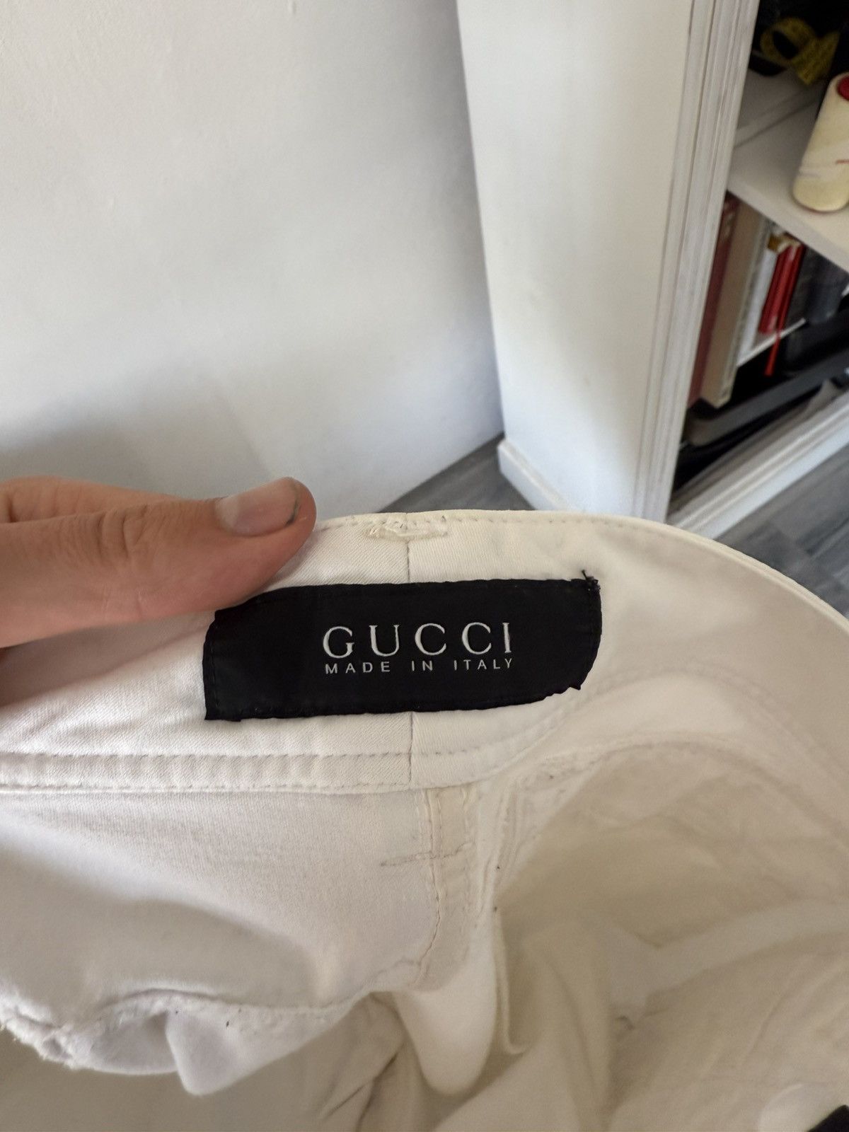 Gucci White Cotton Pants with GG Logo Detail Size US 34 / EU 50 - 15 Thumbnail