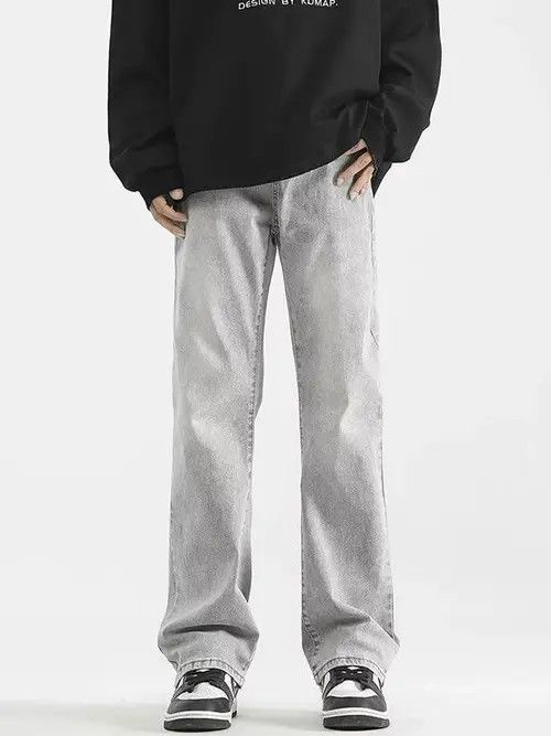 Japanese Brand × Jean Pants American grey straight slim fit casual jeans y2k Size US 32 / EU 48 - 1 Thumbnail