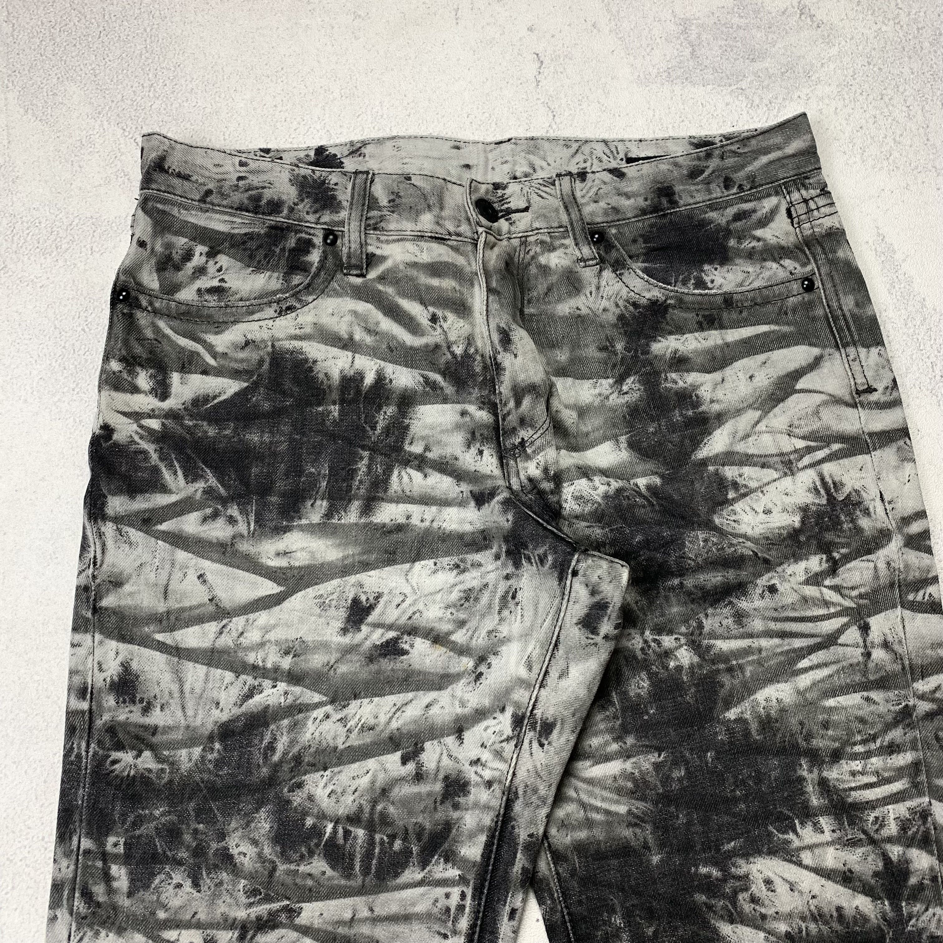 Japanese Brand Semantic Design Acid Washed Bleach Pants Paint Splatter Size US 33 - 3 Thumbnail