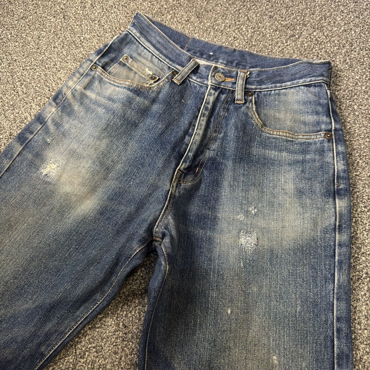 Warehouse Vintage Japanese Denim Warehouse Distressed Dirty Wash Jean Size US 27 - 3 Thumbnail