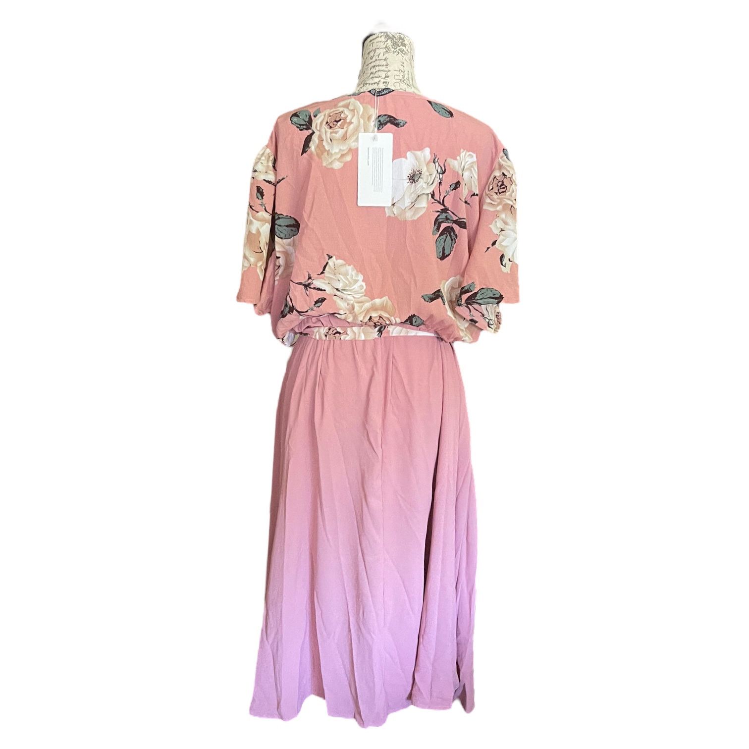 Other BloomChic Pink Floral Faux Wrap Dress Size 26 Size 4XL / US 24-26 - 2 Thumbnail