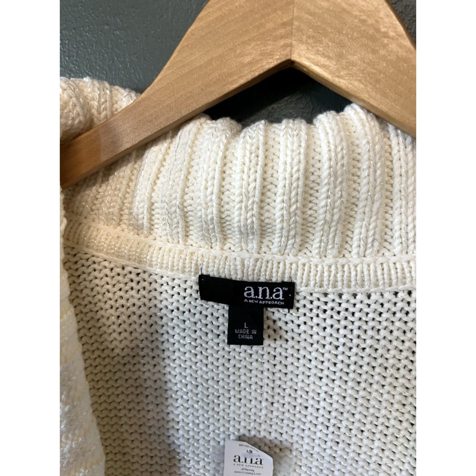 Vintage A New Aproach Cardigan Womens Ivory Knit Sweatshirt L NWT Size Large Size L / US 10 / IT 46 - 3 Thumbnail