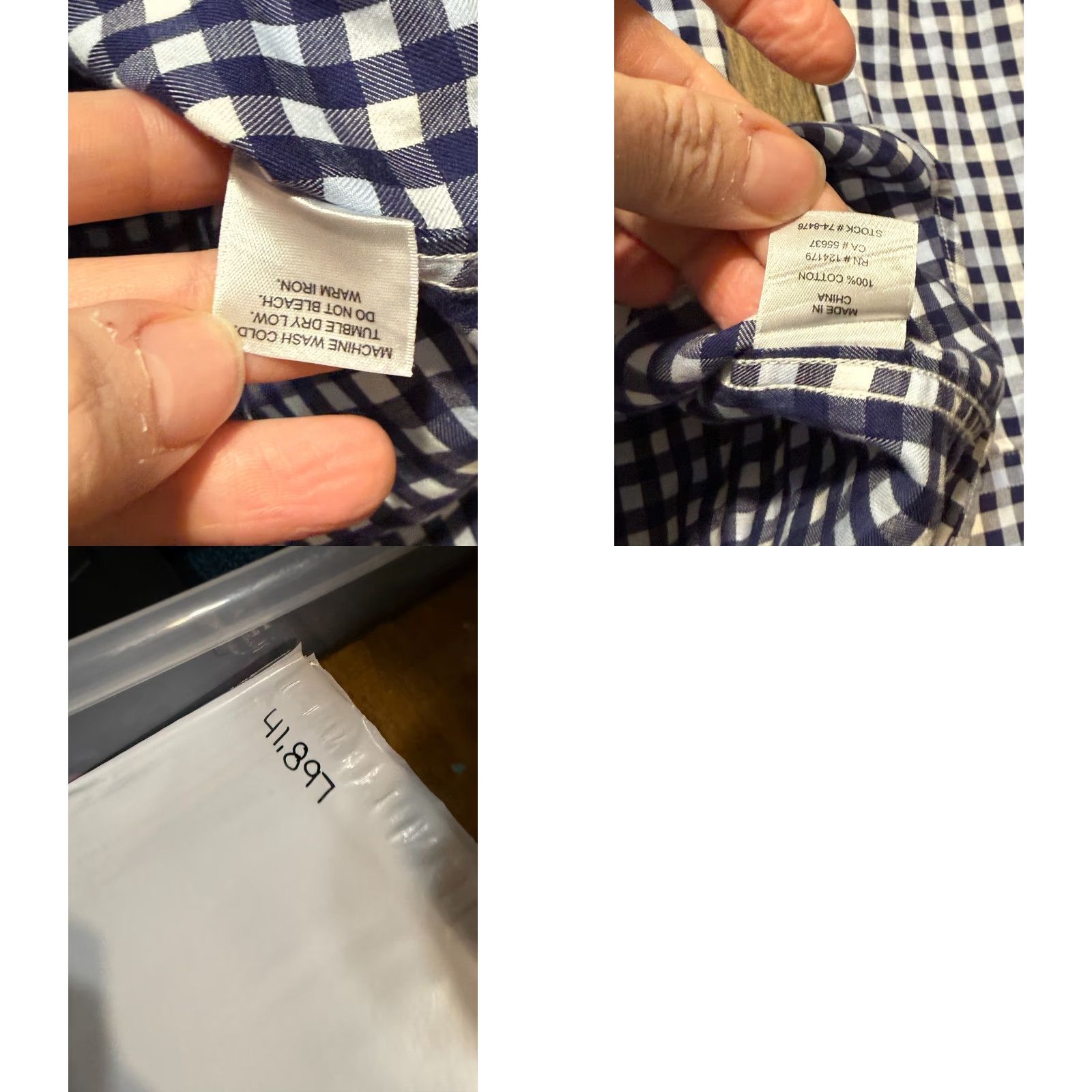 Johnston & Murphy Johnston & Murphy Shirt Men Large Blue Plaid Long Sleeve Button-Up Size US L / EU 52-54 / 3 - 8 Thumbnail