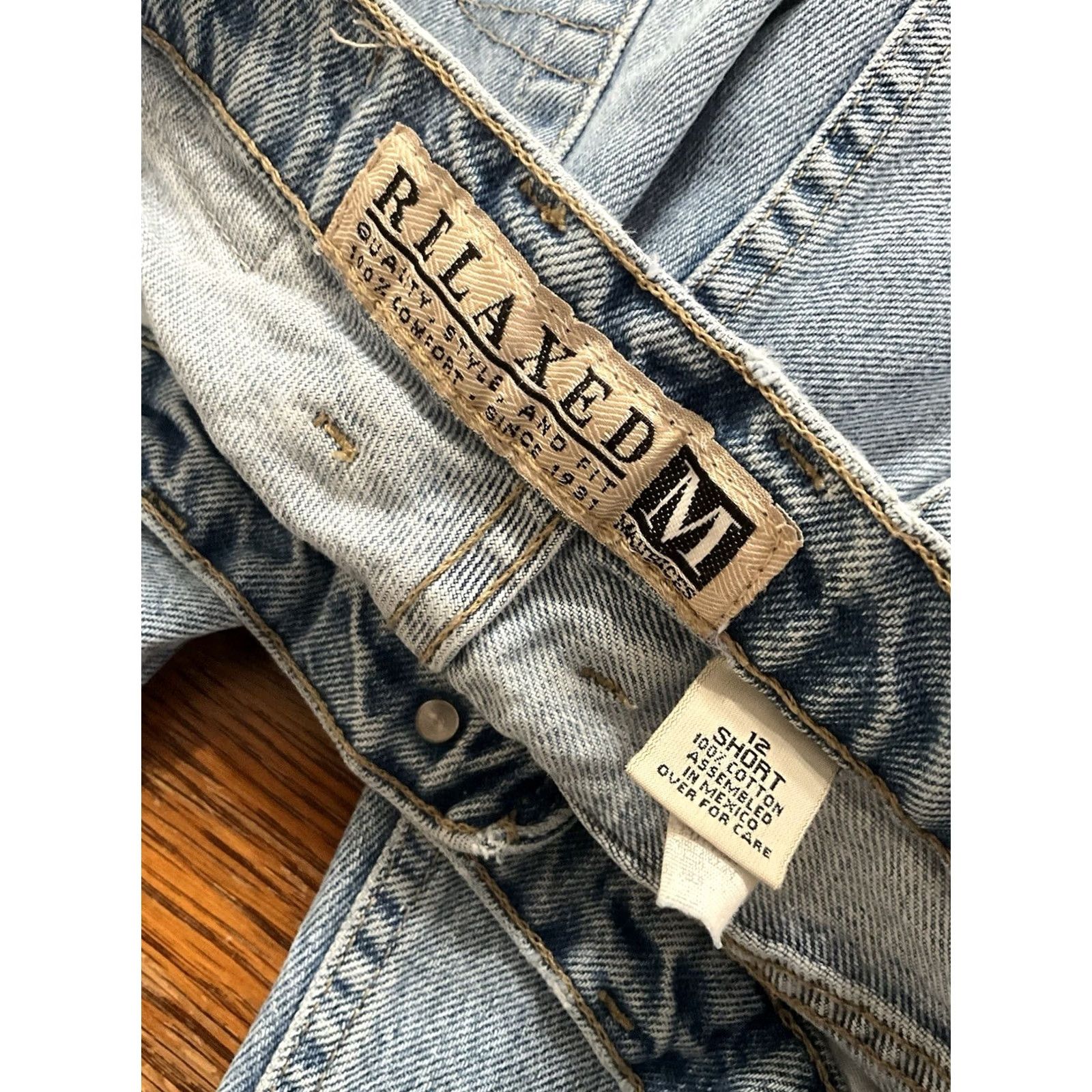 Vintage Maurices Jeans Womens 12 Short Blue Denim Relaxed Fit Stretch Zip High Rise Regular Blue Jeans Womens 12 Short Maurices Size 34" / US 12 / IT 48 - 6 Thumbnail