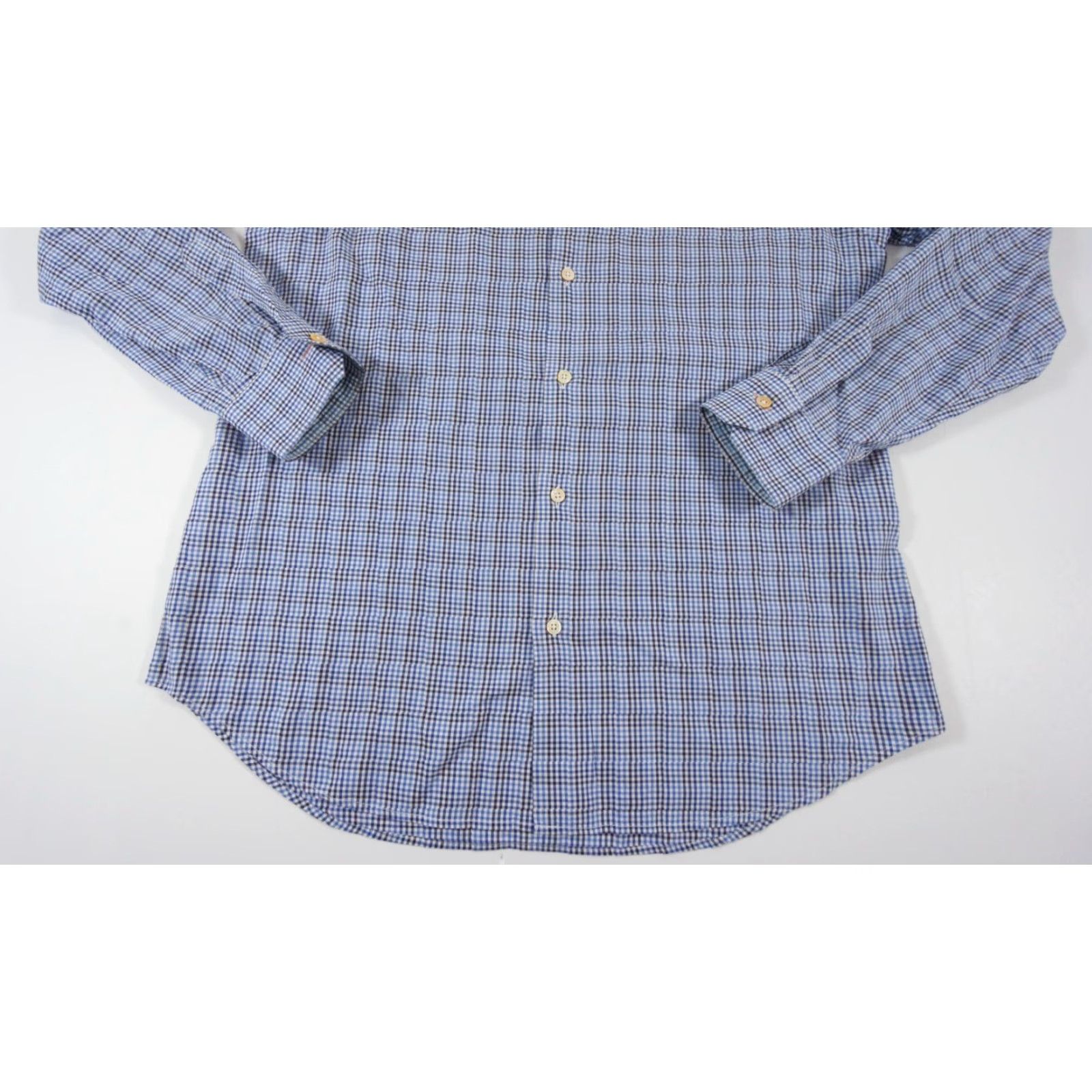 Paul Smith VINTAGE Paul Smith Men's Button Up Shirt Long Sleeve Check Cotton Blue 16" Collared Size US L / EU 52-54 / 3 - 3 Thumbnail