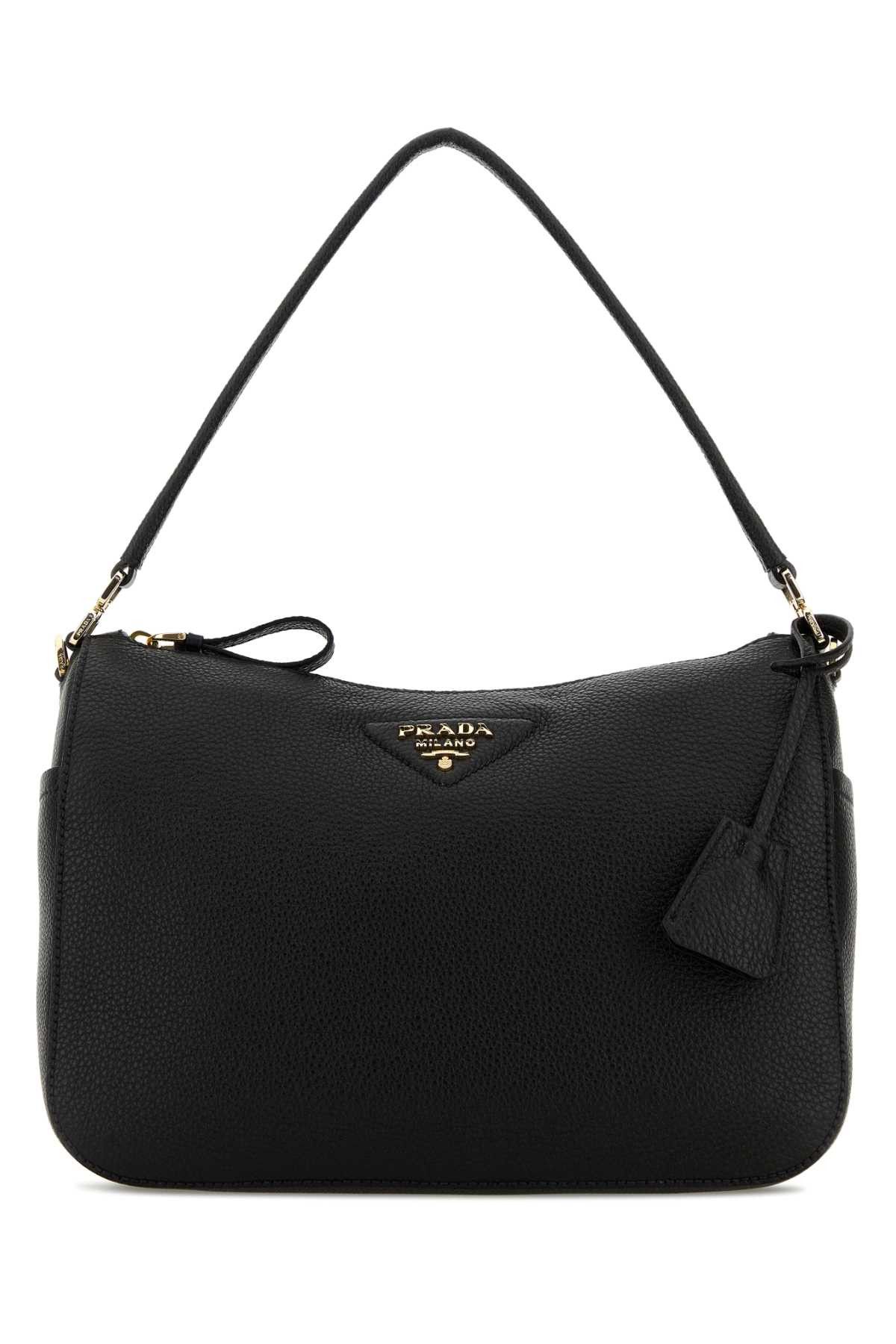 Prada Black Leather Medium Shoulder Bag Size ONE SIZE - 1 Thumbnail