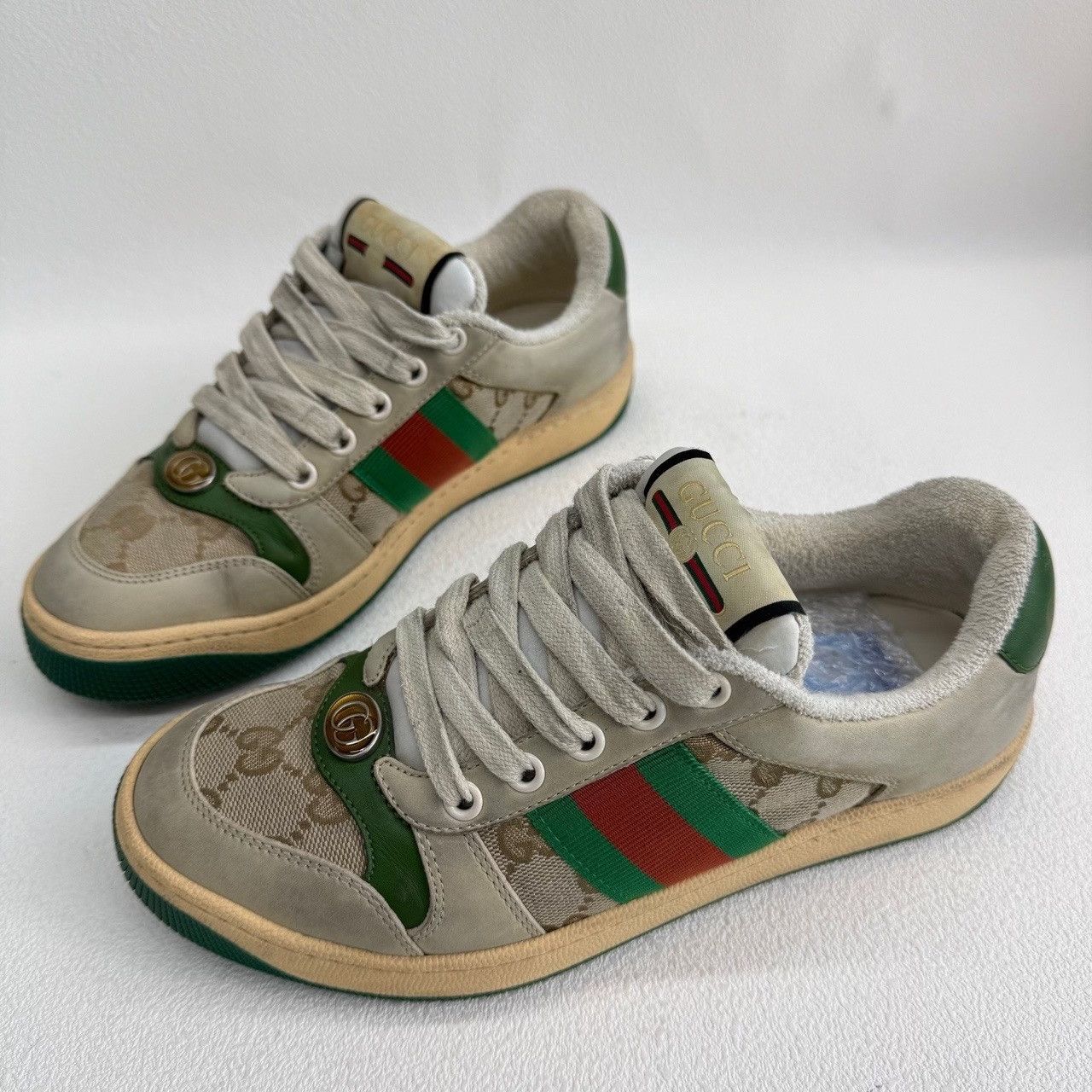 Gucci Gucci Canvas Green Lowtop Sneakers us_5 Women Size US 5 / IT 35 - 1 Thumbnail