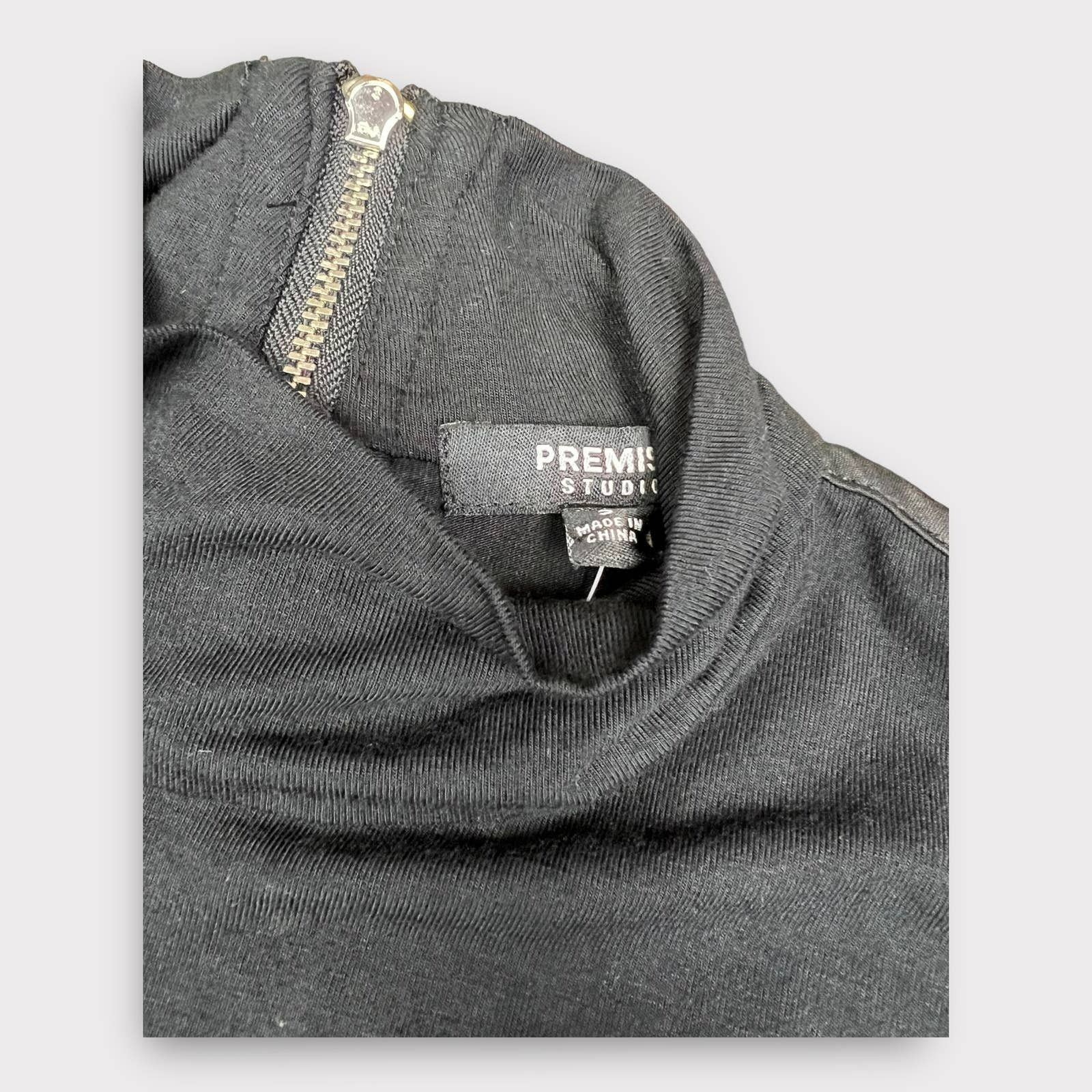 Nordstrom Premise Studio | NWT Mock Turtleneck Black Long Sleeve Top Size S / US 4 / IT 40 - 8 Thumbnail