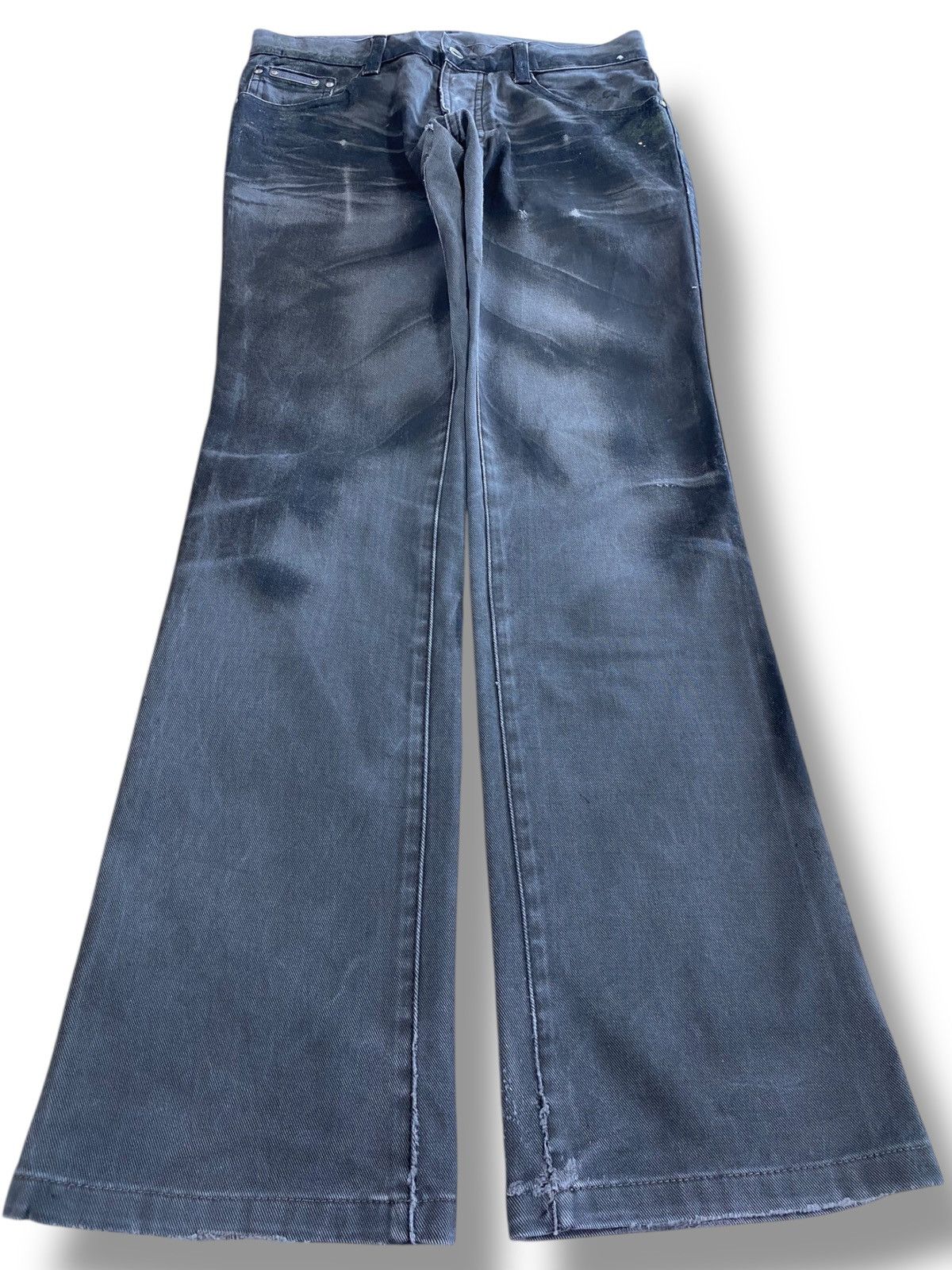 Japanese Brand Japanese Brand Whiskered High Waist Flare Style Jeans Size US 30 / EU 46 - 1 Thumbnail