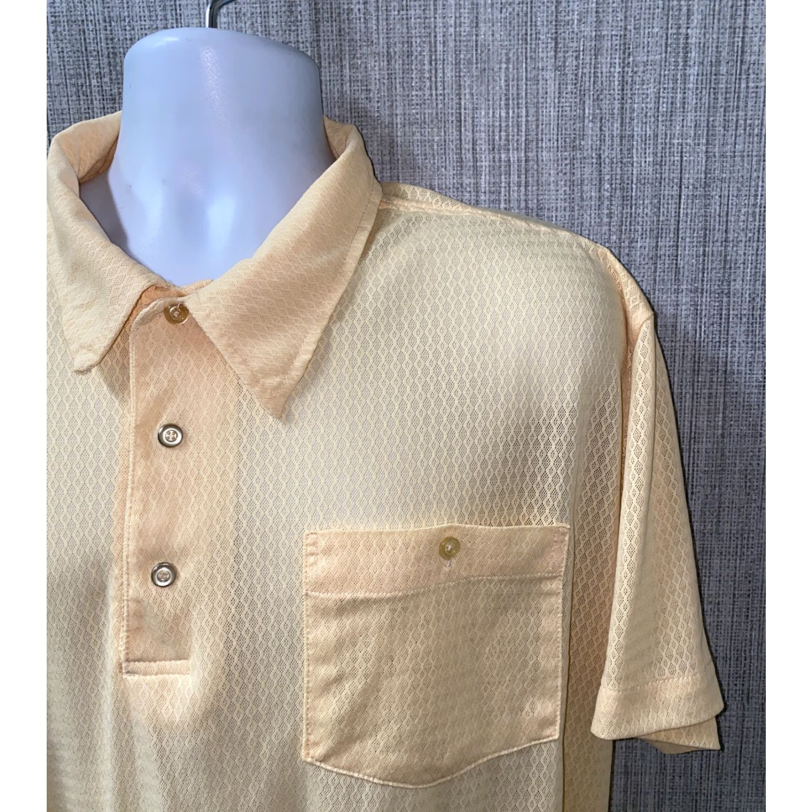Haband VINTAGE Haband Mens Yellow Short Sleeve Golf Polo Shirt Size L Size US L / EU 52-54 / 3 - 2 Thumbnail