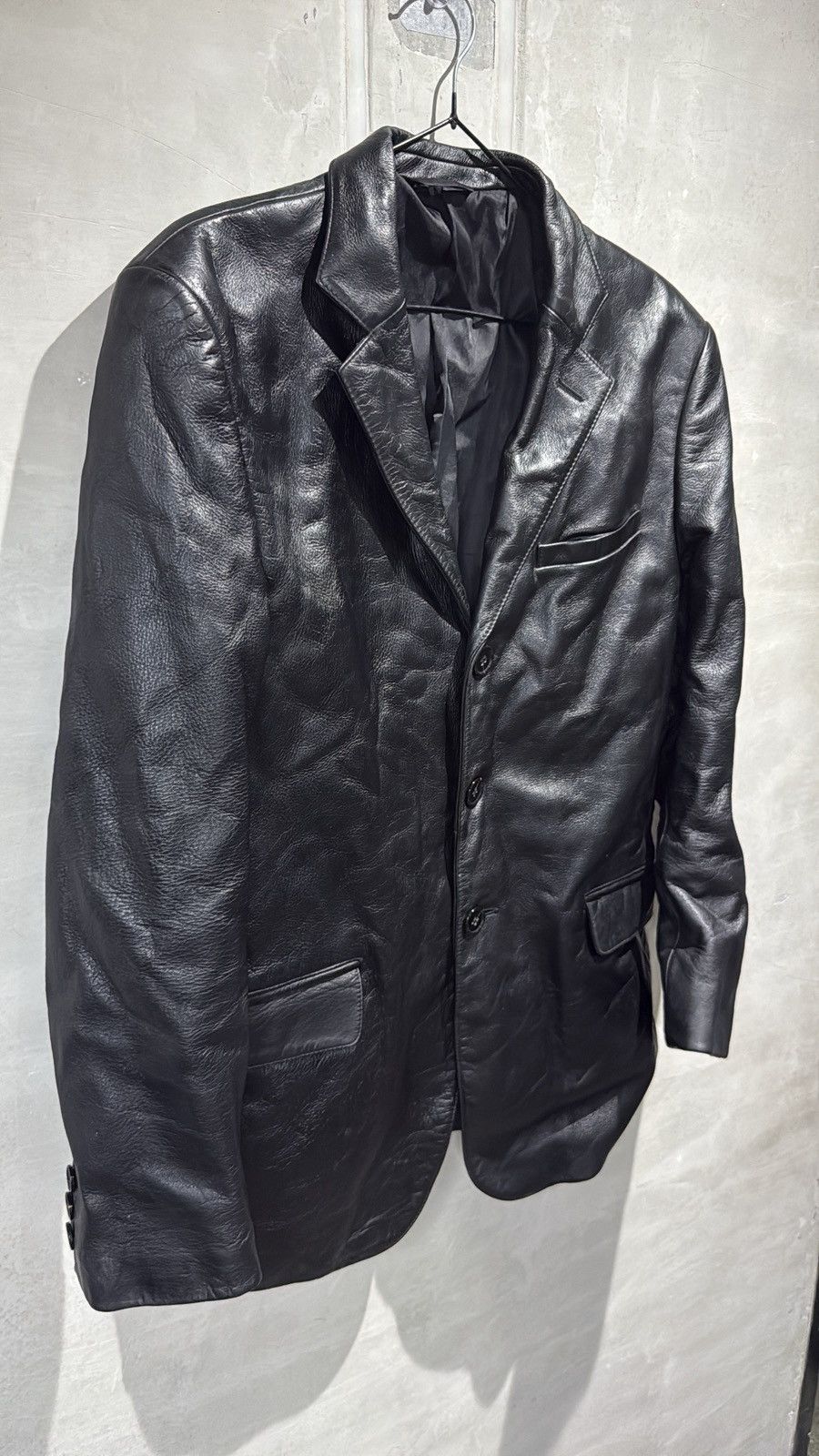 Yohji Yamamoto Vintage Yohji Yamamoto Leather Jacket Size US L / EU 52-54 / 3 - 4 Thumbnail