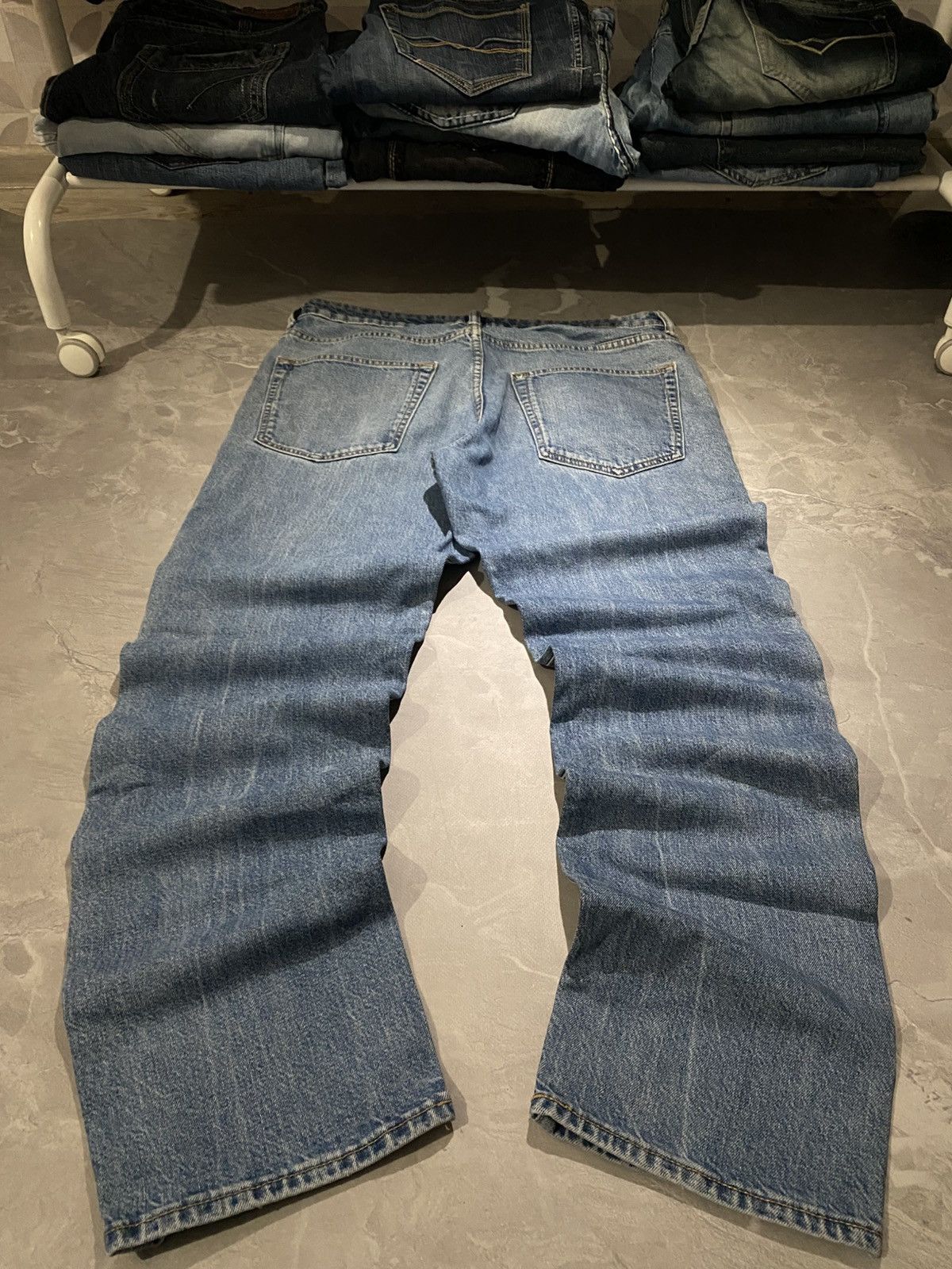 Vintage Crazy Washed Lightblue Rare Avan Destroyed Wide Leg / Y2K Size US 33 - 2 Thumbnail