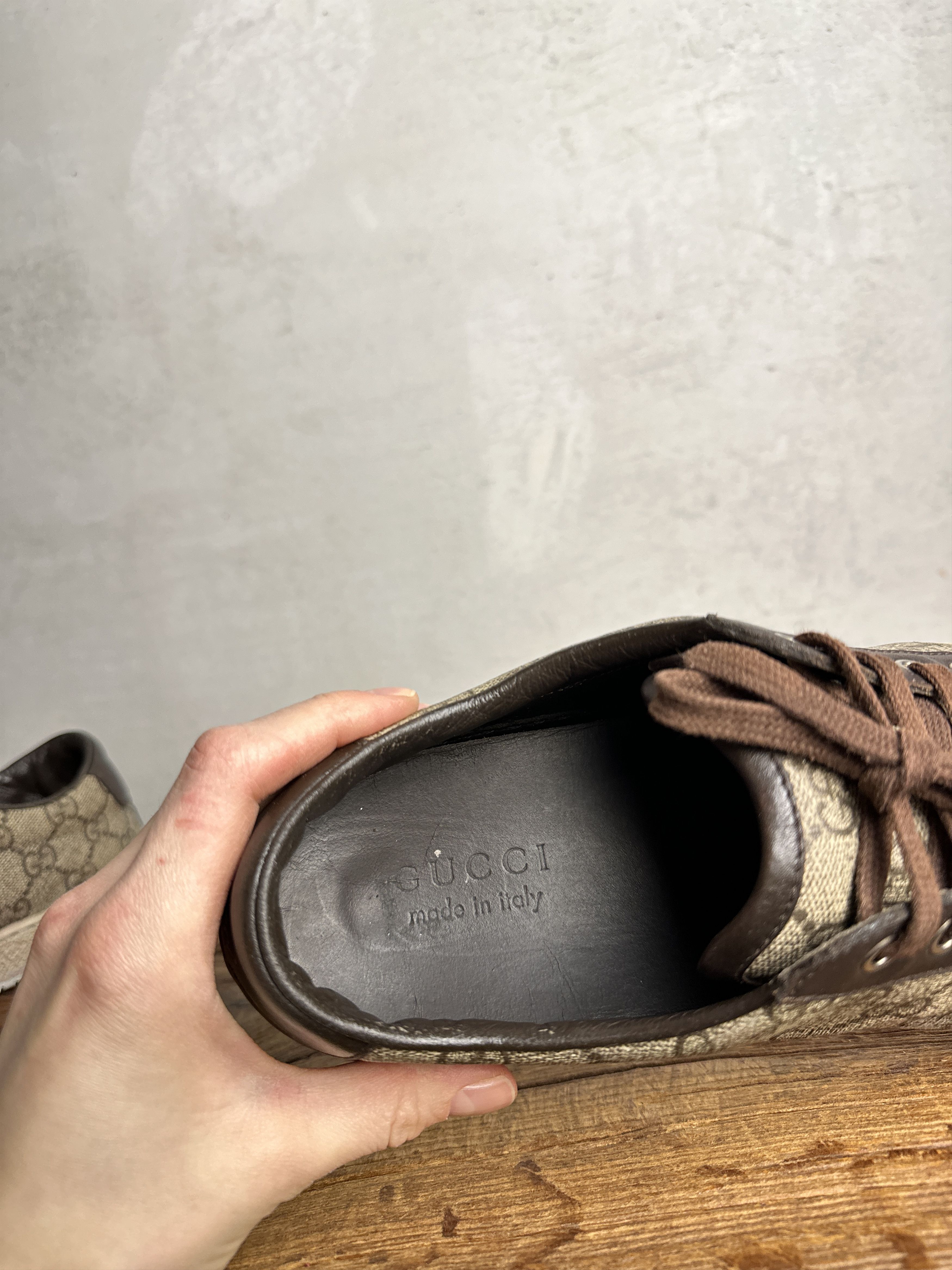 Gucci Gucci GG Logo Supreme Leather Sneakers Size US 11 / EU 44 - 10 Thumbnail
