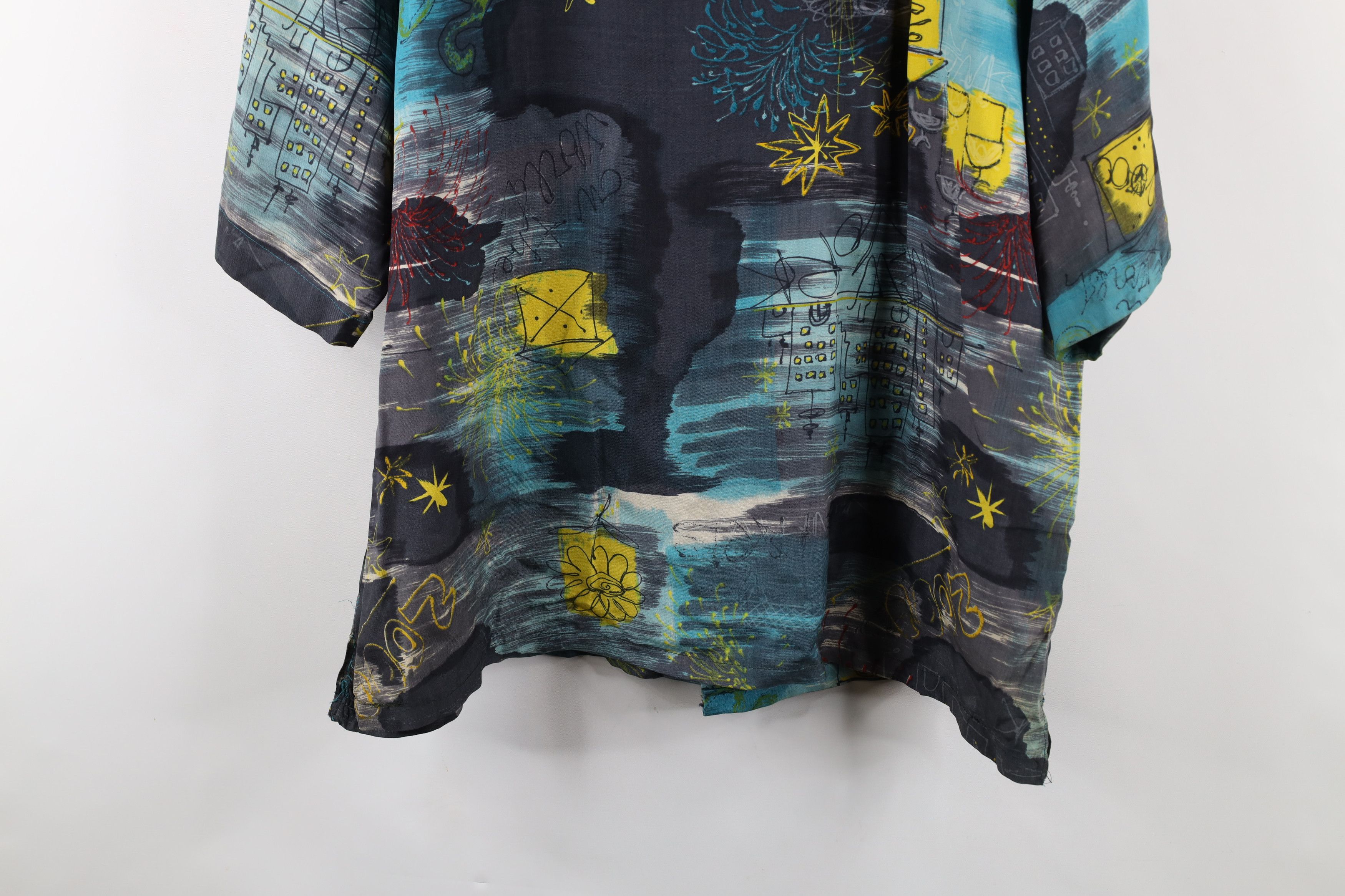 Vintage Vintage Y2K Millennium Looped Collar Silk Button Shirt Size US L / EU 52-54 / 3 - 14 Thumbnail