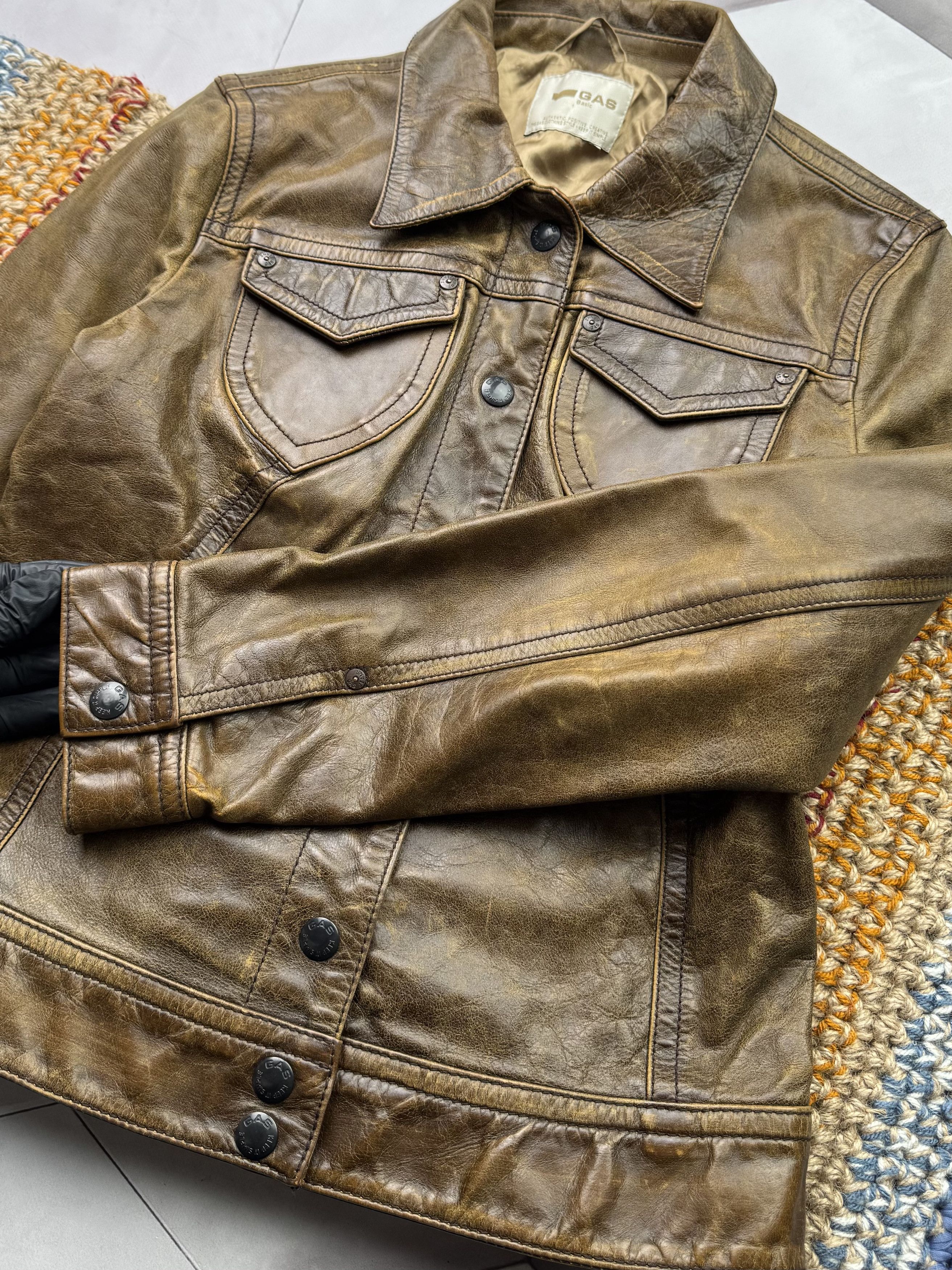Japanese Brand Vintage Cropped Leather Jacket(E4) Size S / US 4 / IT 40 - 4 Thumbnail