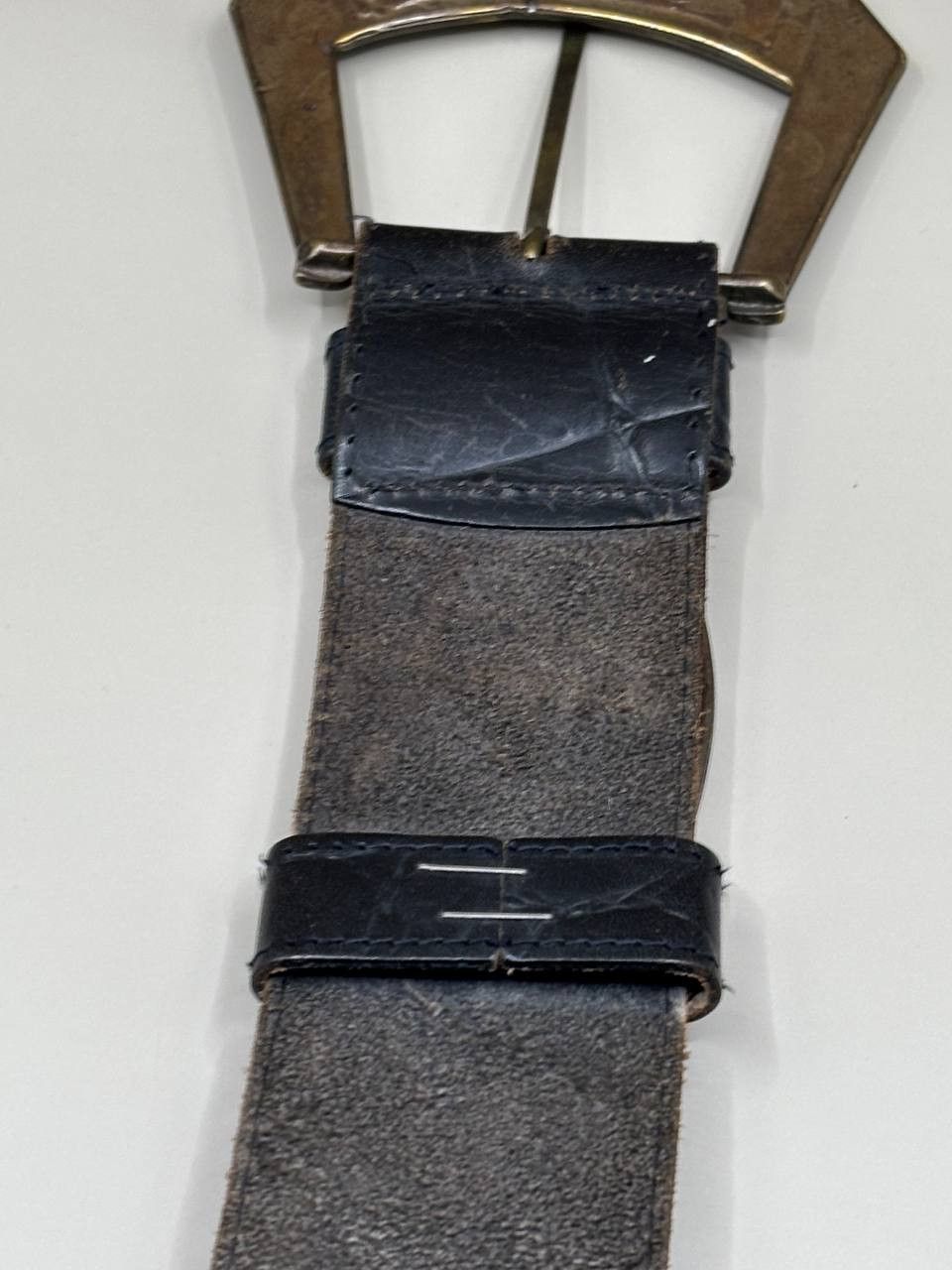 Vintage Vintage Ornate Buckle Croc-Embossed Leather Belt Size ONE SIZE - 5 Thumbnail