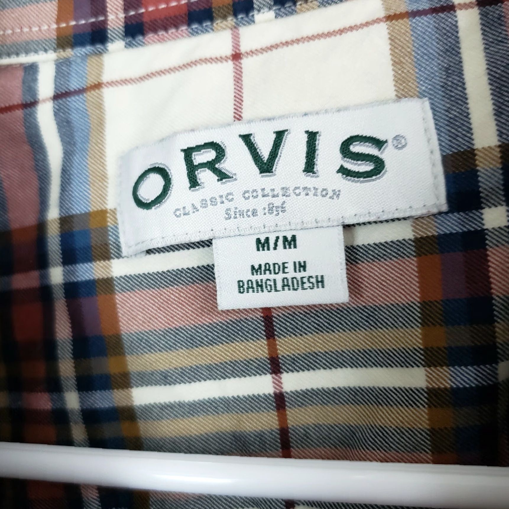 Orvis Orvis Mens Button Front Shirt Sz M Red Cream Plaid Long Sleeve Cotton Size US M / EU 48-50 / 2 - 4 Thumbnail