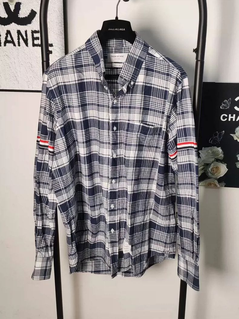 Thom Browne Thom Browne Plaid Long Sleeve Shirt - dmc Size US XL / EU 56 / 4 - 1 Thumbnail