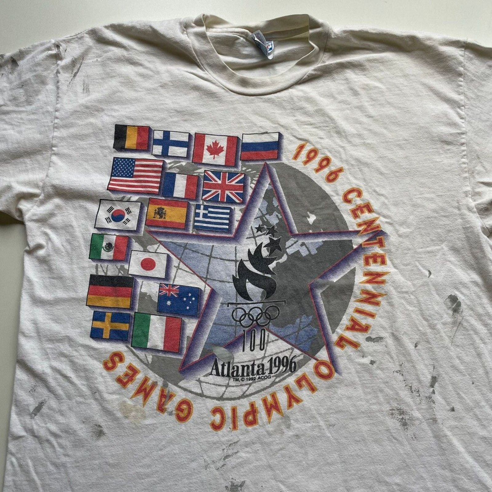 Hanes Vintage 1996 Atlanta USA Olympic Games T Shirt XL Hanes Rare Size US XL / EU 56 / 4 - 2 Thumbnail