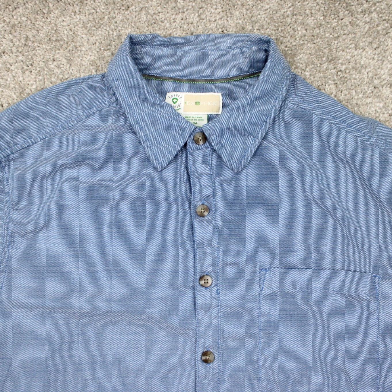ExOfficio ExOfficio Insect Shield Shirt Mens Medium Blue Cotton/Poly L/S Repellent Apparel Shirt Size US M / EU 48-50 / 2 - 5 Thumbnail