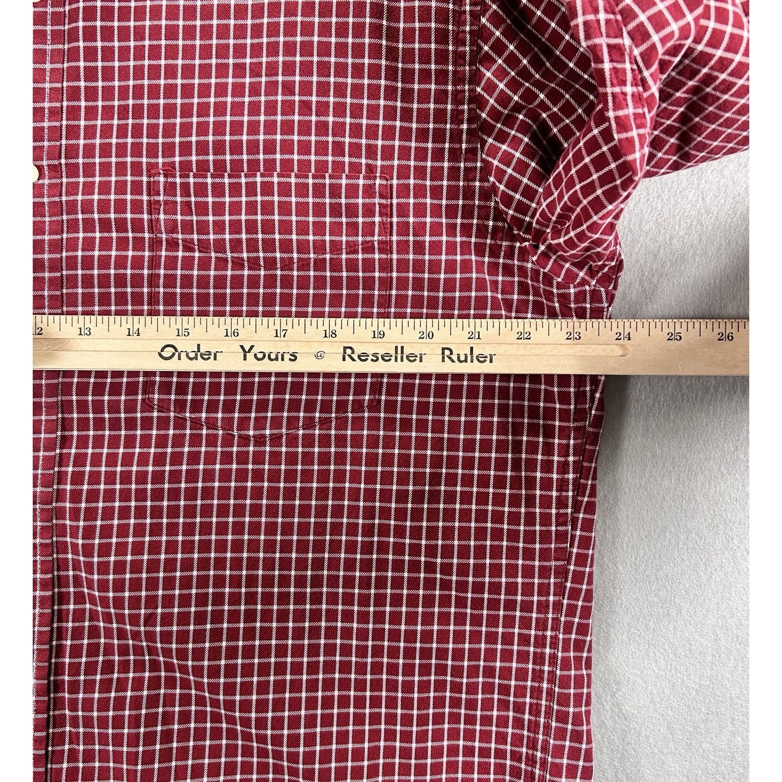 J.Crew J Crew Men's Sz L Red White Lines Squares Long Sleeve Shirt Size US L / EU 52-54 / 3 - 7 Thumbnail