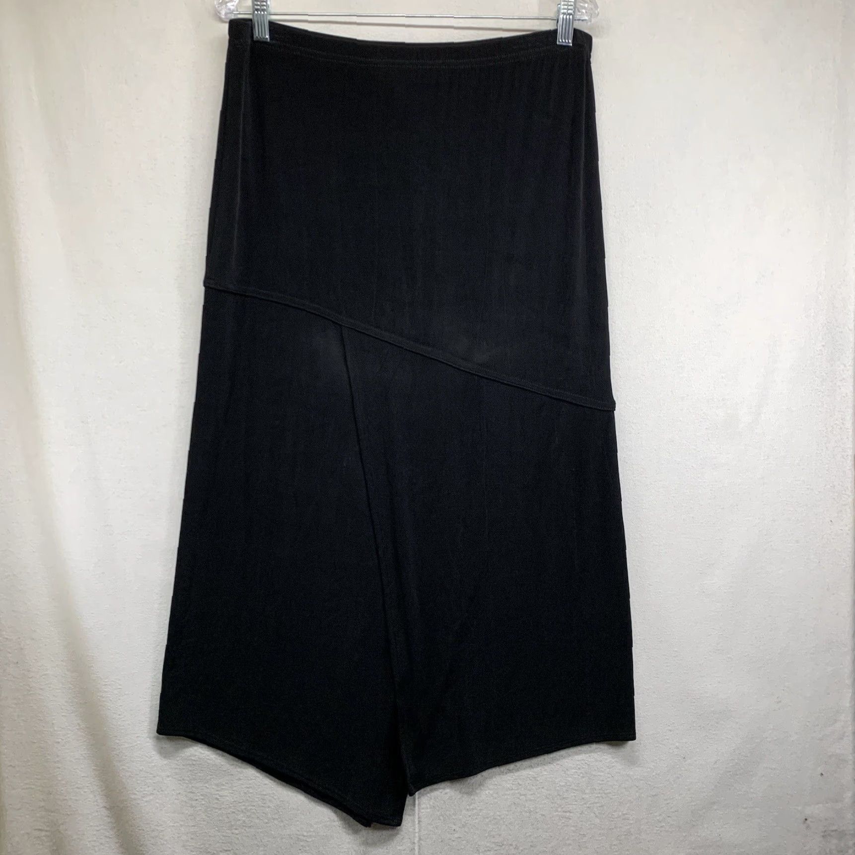 Hope VINTAGE Christian Hope Skirt Womens Petite Small Black Midi Wrap All Seasons 80s 90s Gothic Size 28" / US 6 / IT 42 - 2 Thumbnail