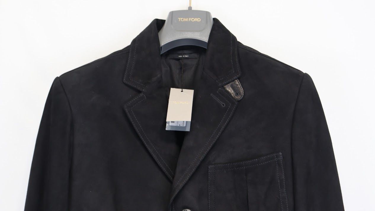 Tom Ford o1rshd1 Suede Anteflor Jacket in Nero Size US M / EU 48-50 / 2 - 2 Thumbnail