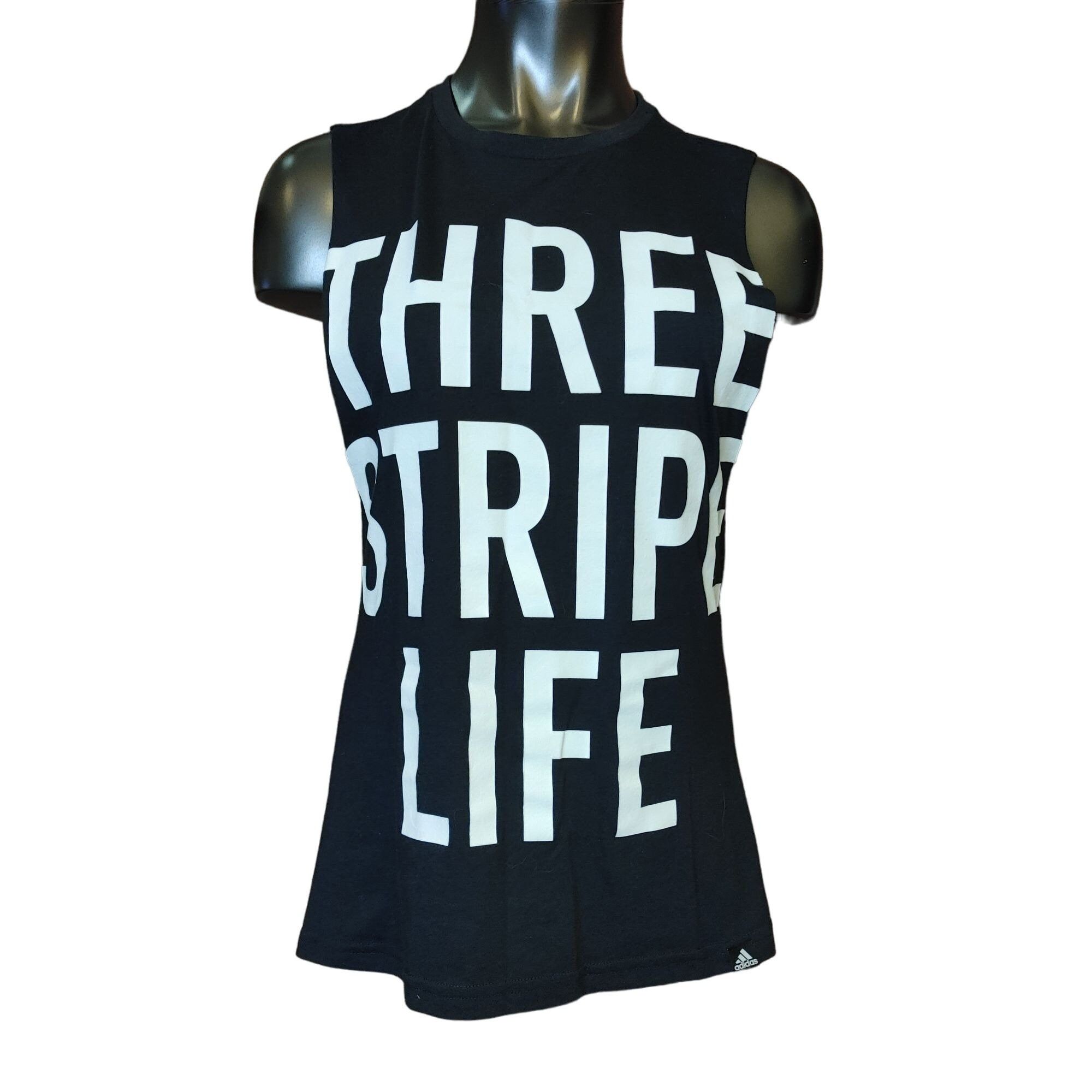 Adidas ADIDAS Womens S Three Stripe Life Sleeveless Muscle Tank Top Size S / US 4 / IT 40 - 1 Thumbnail