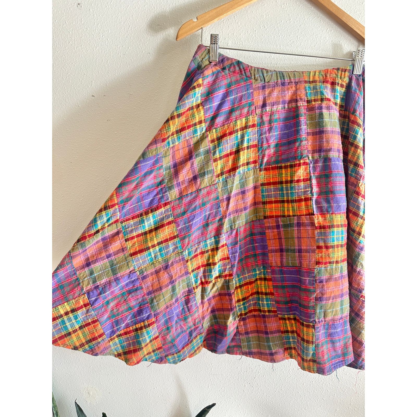 Vintage Vintage 60s 70s Patchwork Midi Skirt Size 27" / US 4 / IT 40 - 2 Thumbnail