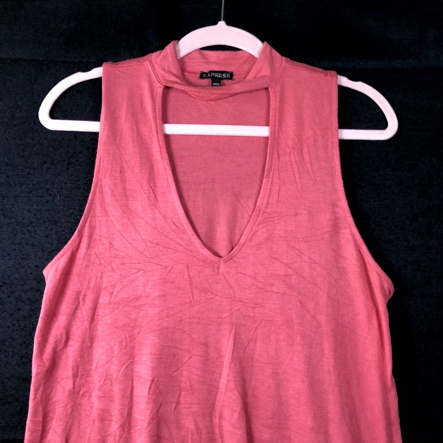 Express Express Womens Shirt Blush Open Key Hole Chest Sleeveless Modal Blend Stretch M Size M / US 6-8 / IT 42-44 - 2 Thumbnail