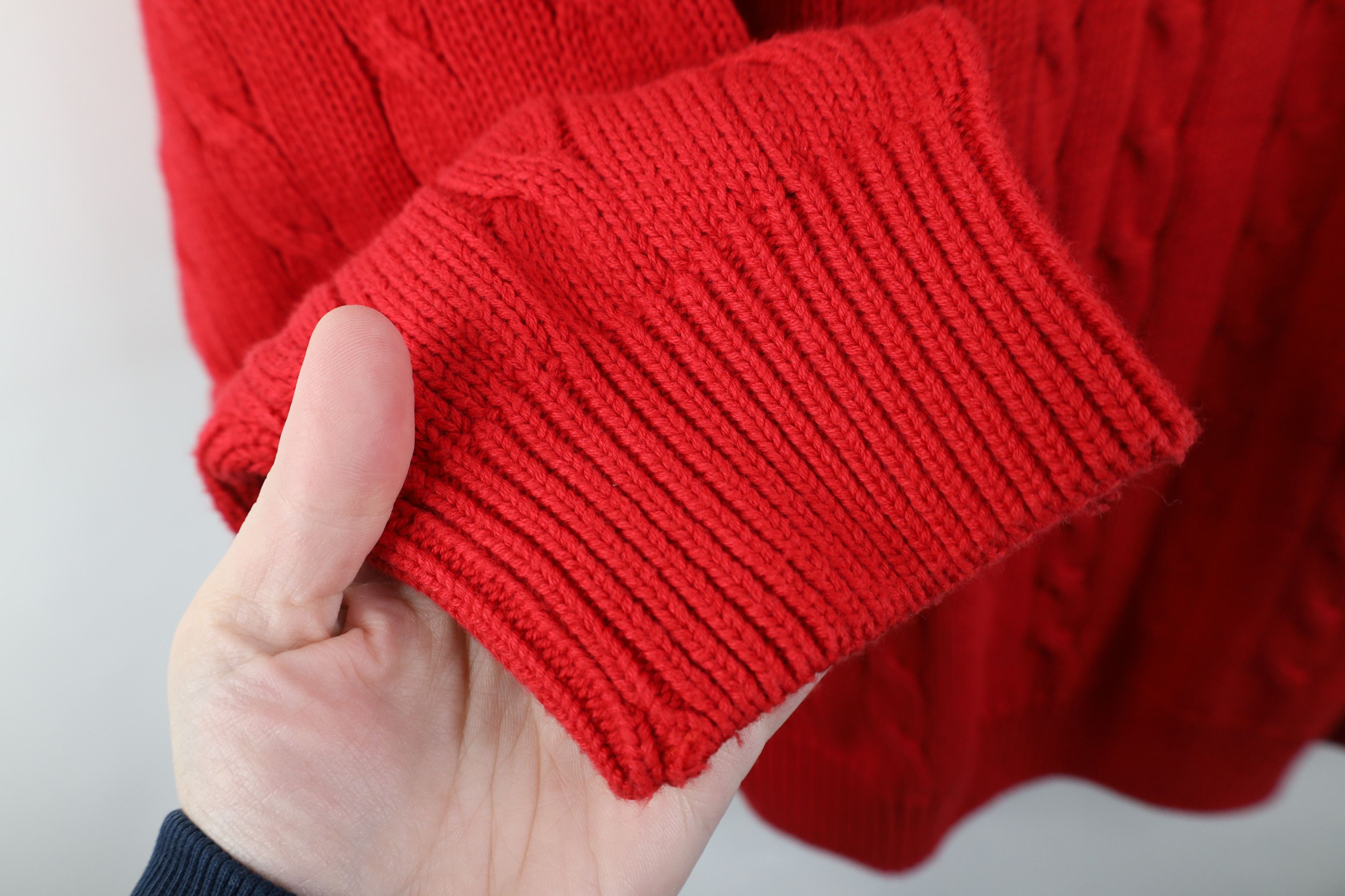 Vintage Vintage 90s Streetwear Cable Knit Crewneck Sweater Red Size US XL / EU 56 / 4 - 6 Thumbnail